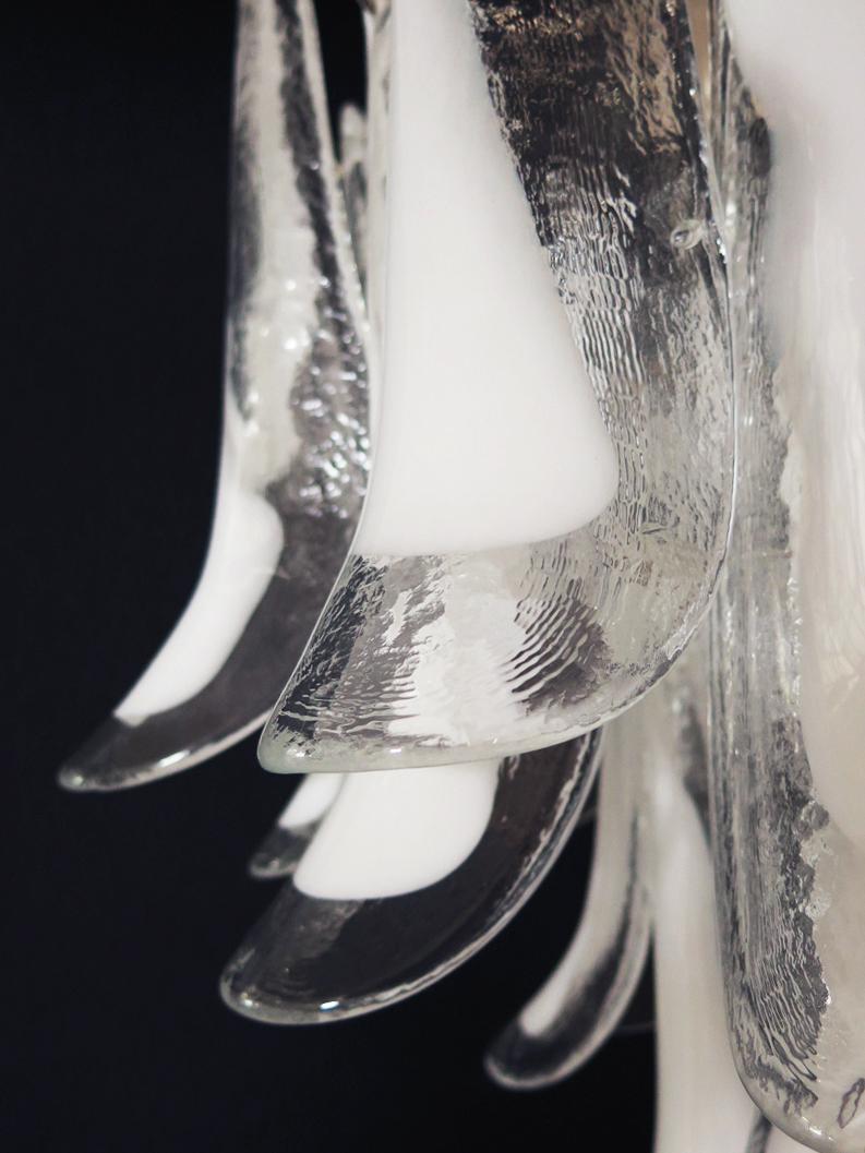 Pair Italian Petal Chandeliers, Murano For Sale 3