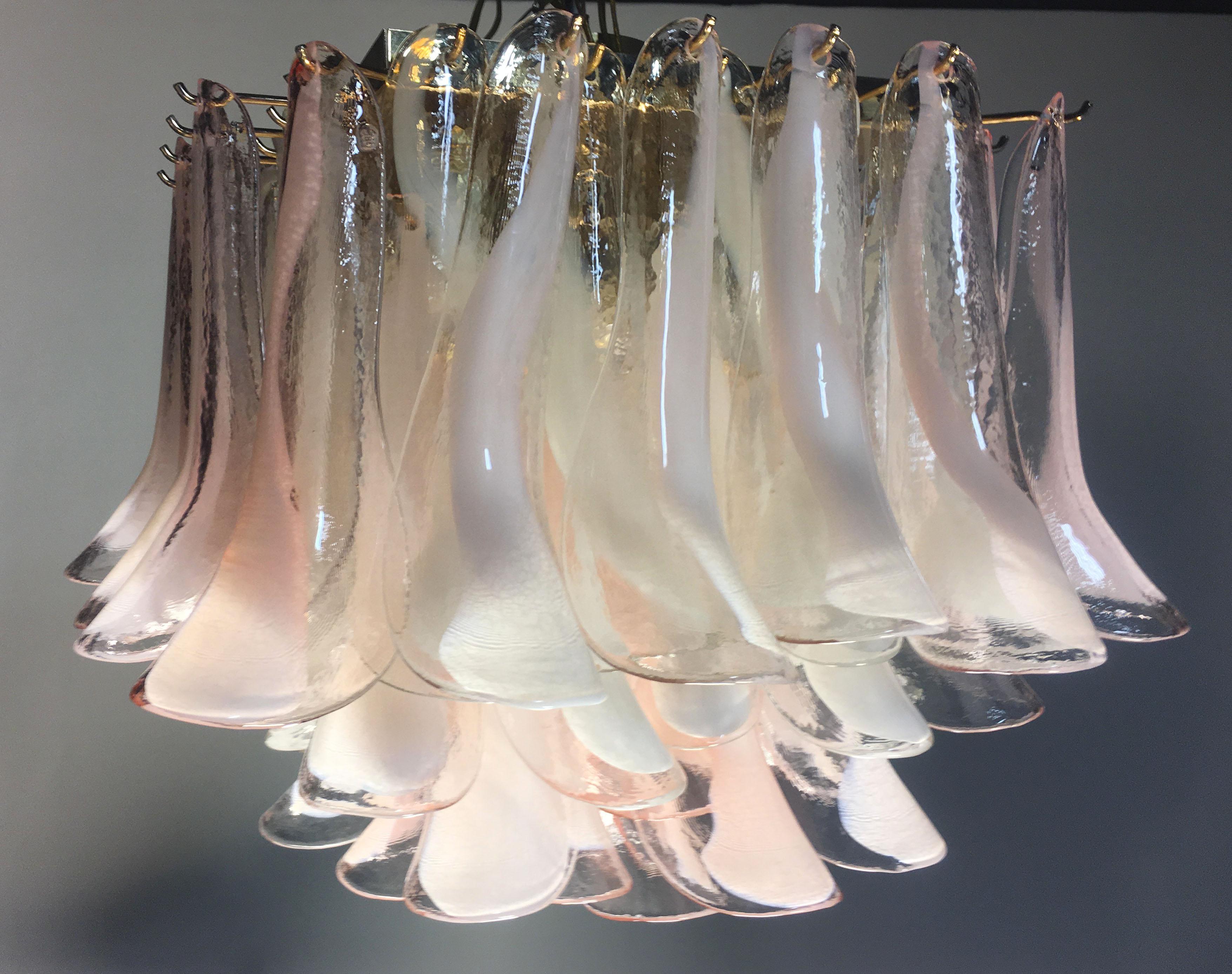 Pair of Italian Petals Chandeliers Ceiling Light, Murano In Excellent Condition In Budapest, HU
