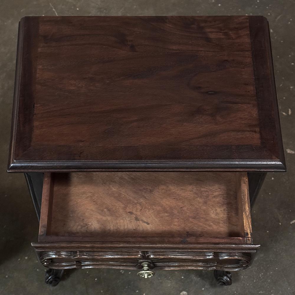 Pair Italian Piemontese Walnut Nightstands ~ End Tables For Sale 3