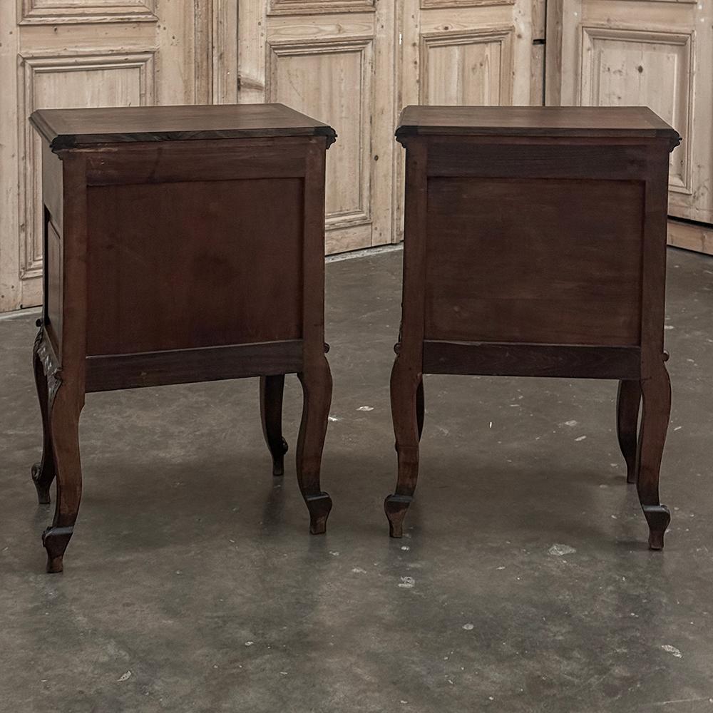 Pair Italian Piemontese Walnut Nightstands ~ End Tables For Sale 11