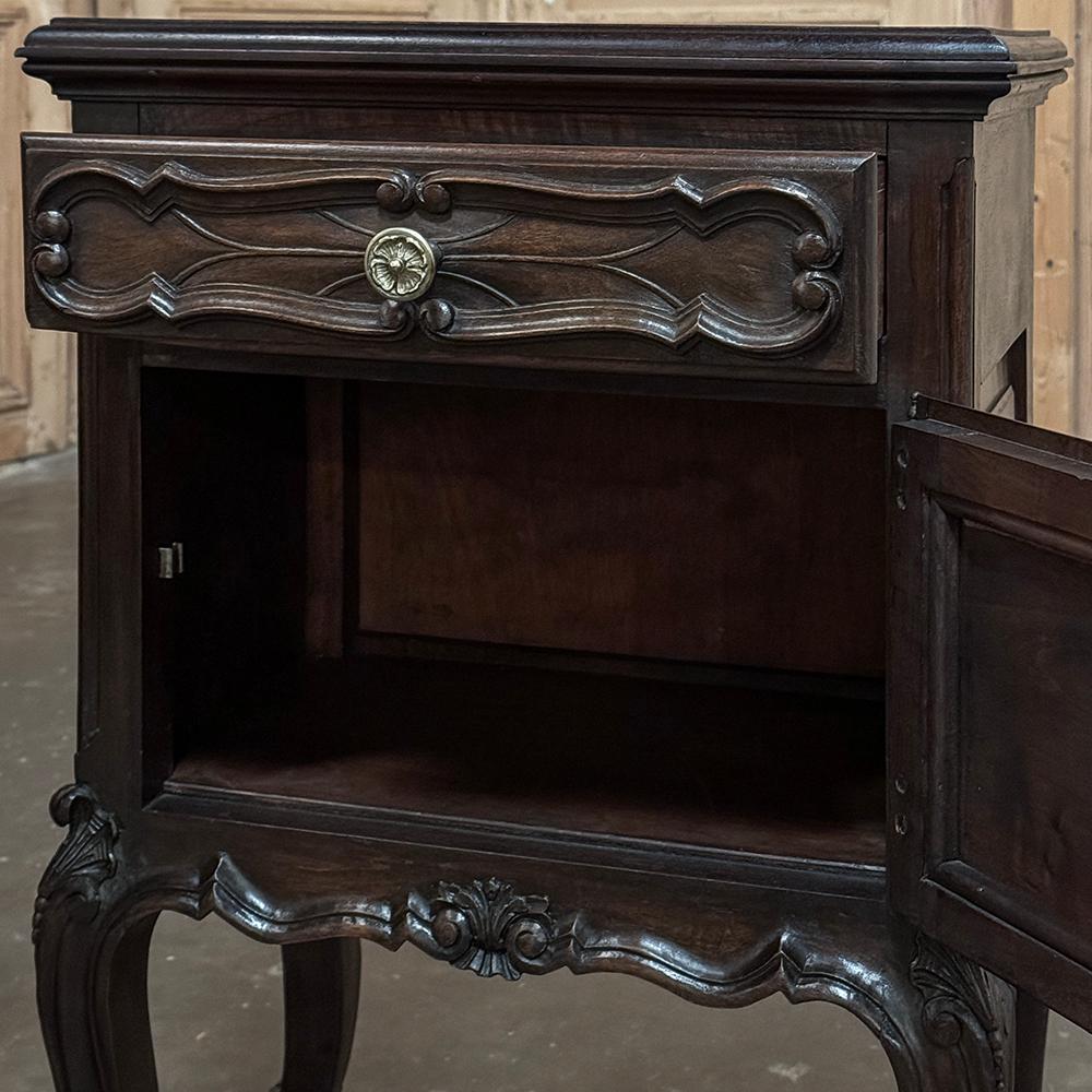 Pair Italian Piemontese Walnut Nightstands ~ End Tables For Sale 1