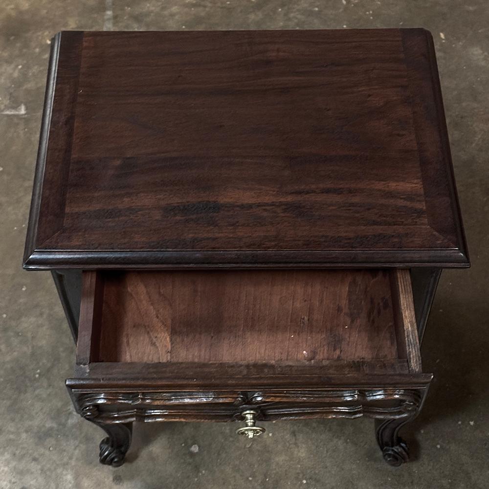 Pair Italian Piemontese Walnut Nightstands ~ End Tables For Sale 2