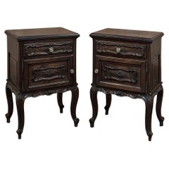 Retro Pair Italian Piemontese Walnut Nightstands ~ End Tables