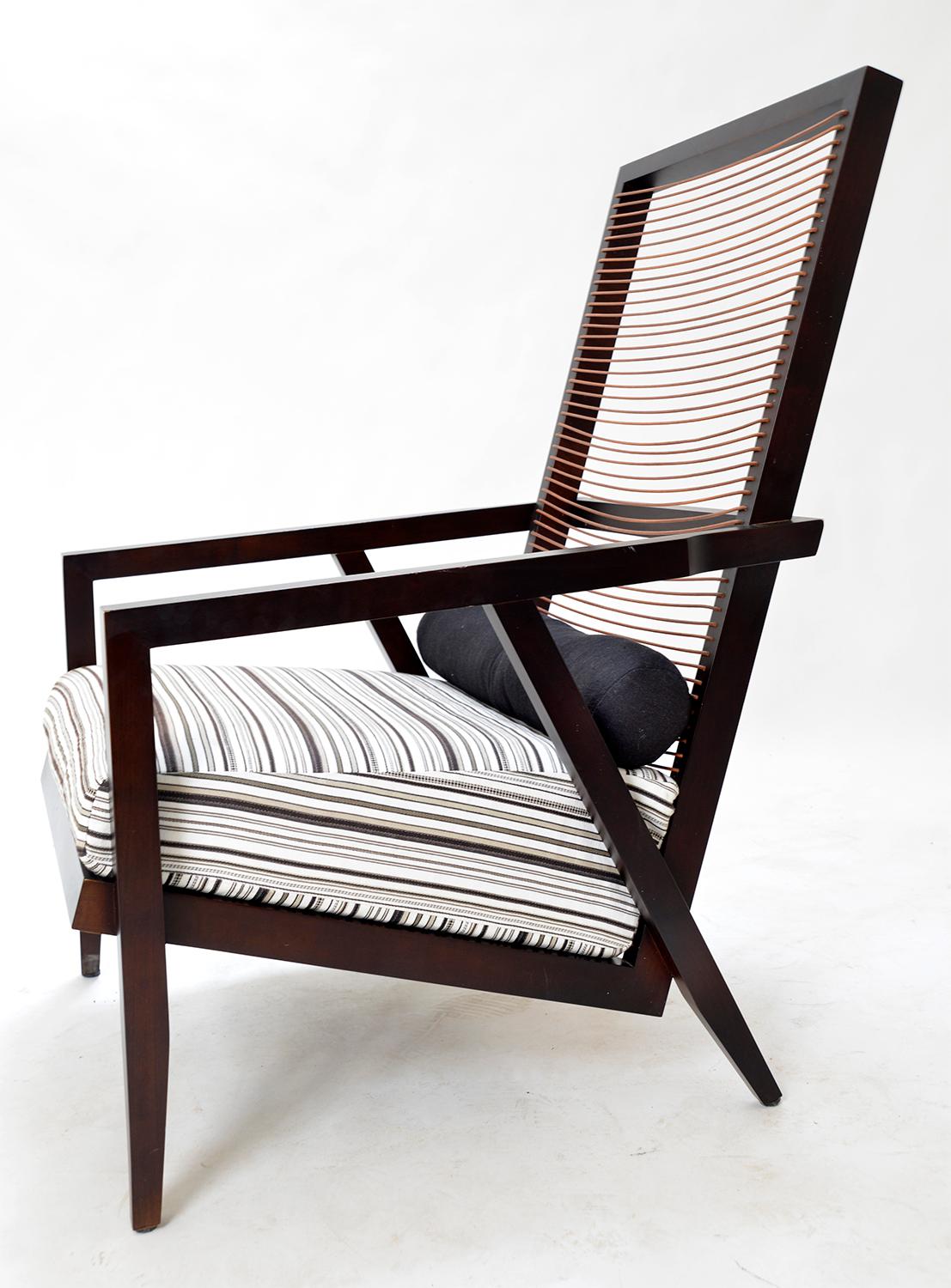 Pair Italian Pierantonio Bonacina ‘Astoria HB’ Wood Leather Lounge Chairs 1990s 7