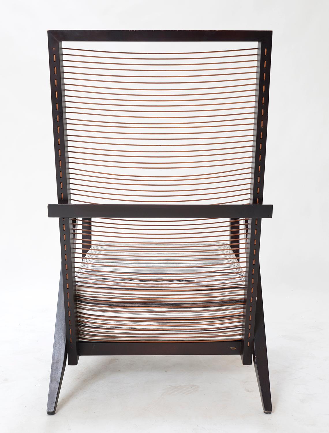 Pair Italian Pierantonio Bonacina ‘Astoria HB’ Wood Leather Lounge Chairs 1990s 9