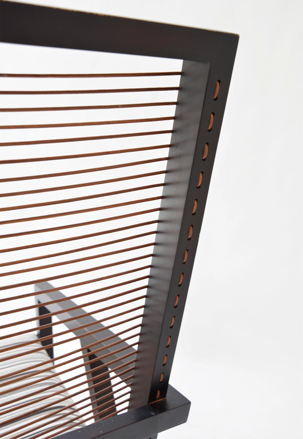 Hardwood Pair Italian Pierantonio Bonacina ‘Astoria HB’ Wood Leather Lounge Chairs 1990s