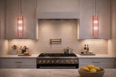 Pair Italian Pink Wall Sconces, Venini Style Murano, 1990s