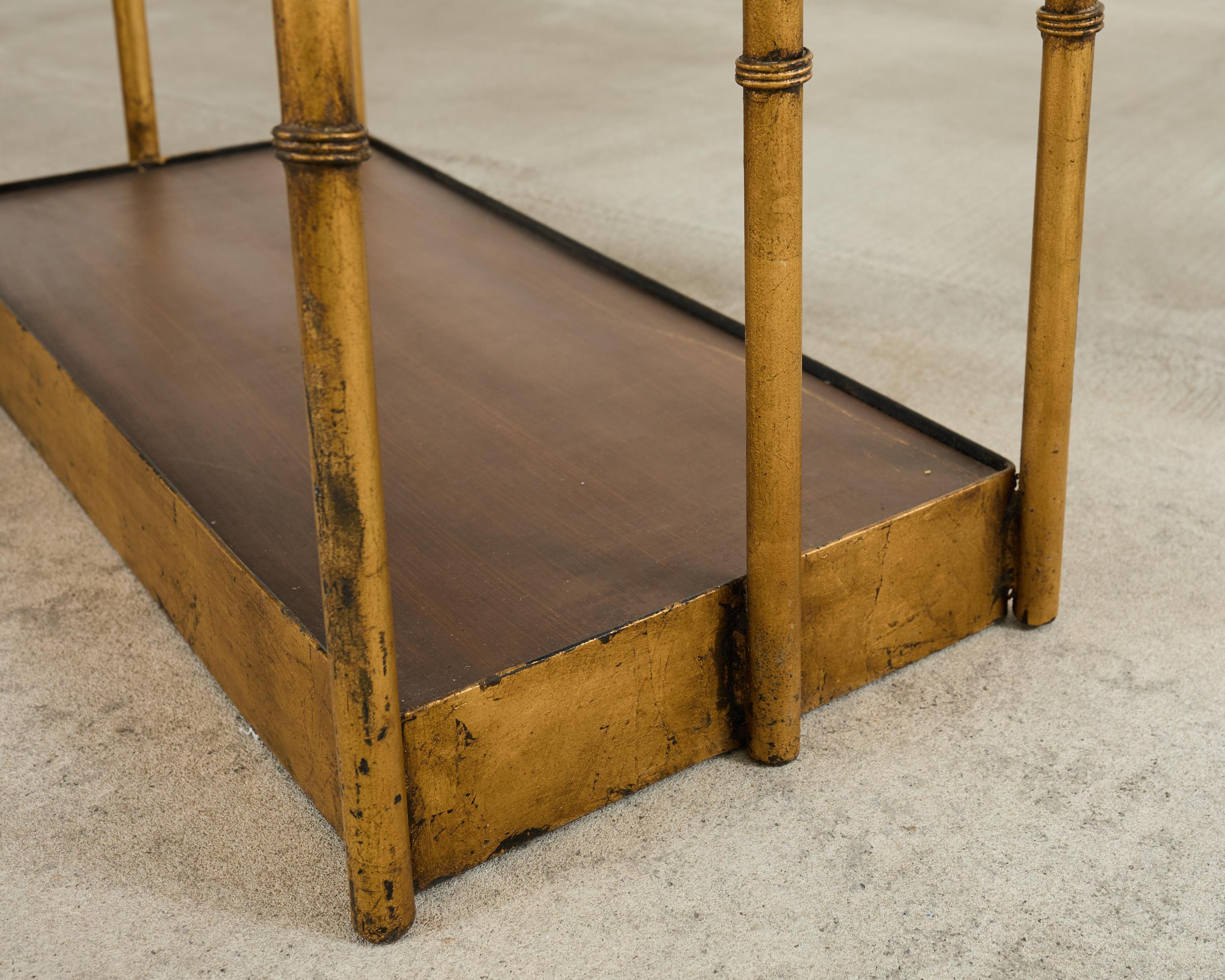 Pair Italian Regency Faux Bamboo Iron Etagere Shelves For Sale 7