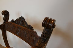 Pair of Italian Renaissance, Classical Revival "X" Chairs