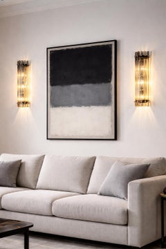Pair Italian Smoked Wall Sconces, Venini Style Murano, 1990s