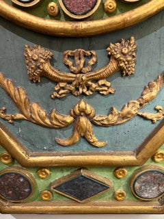 Pair Italian Specimen Marble, Porphyry, Polychrome and Gilt Wood Panels