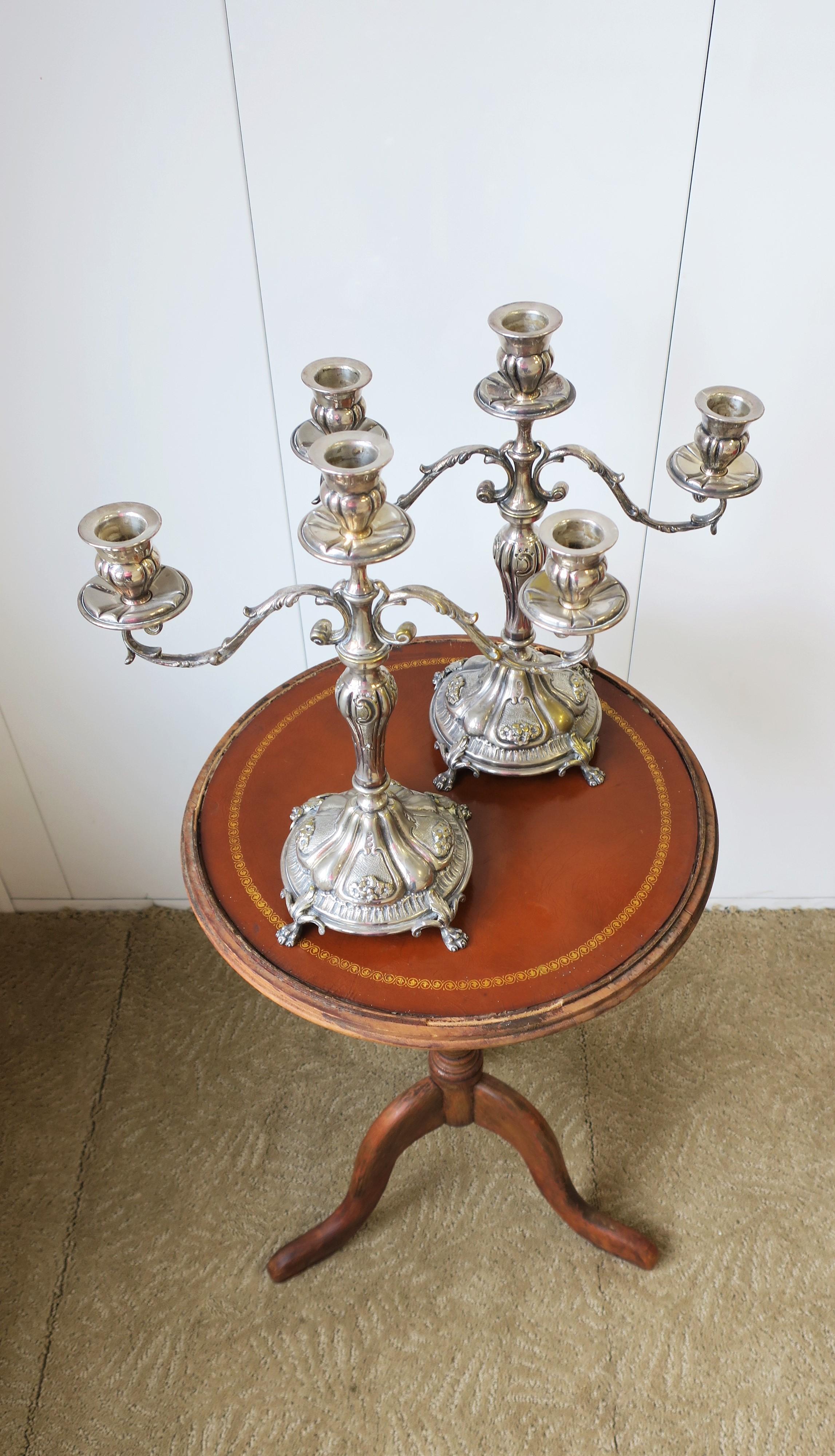 pair of silver plated candlesticks