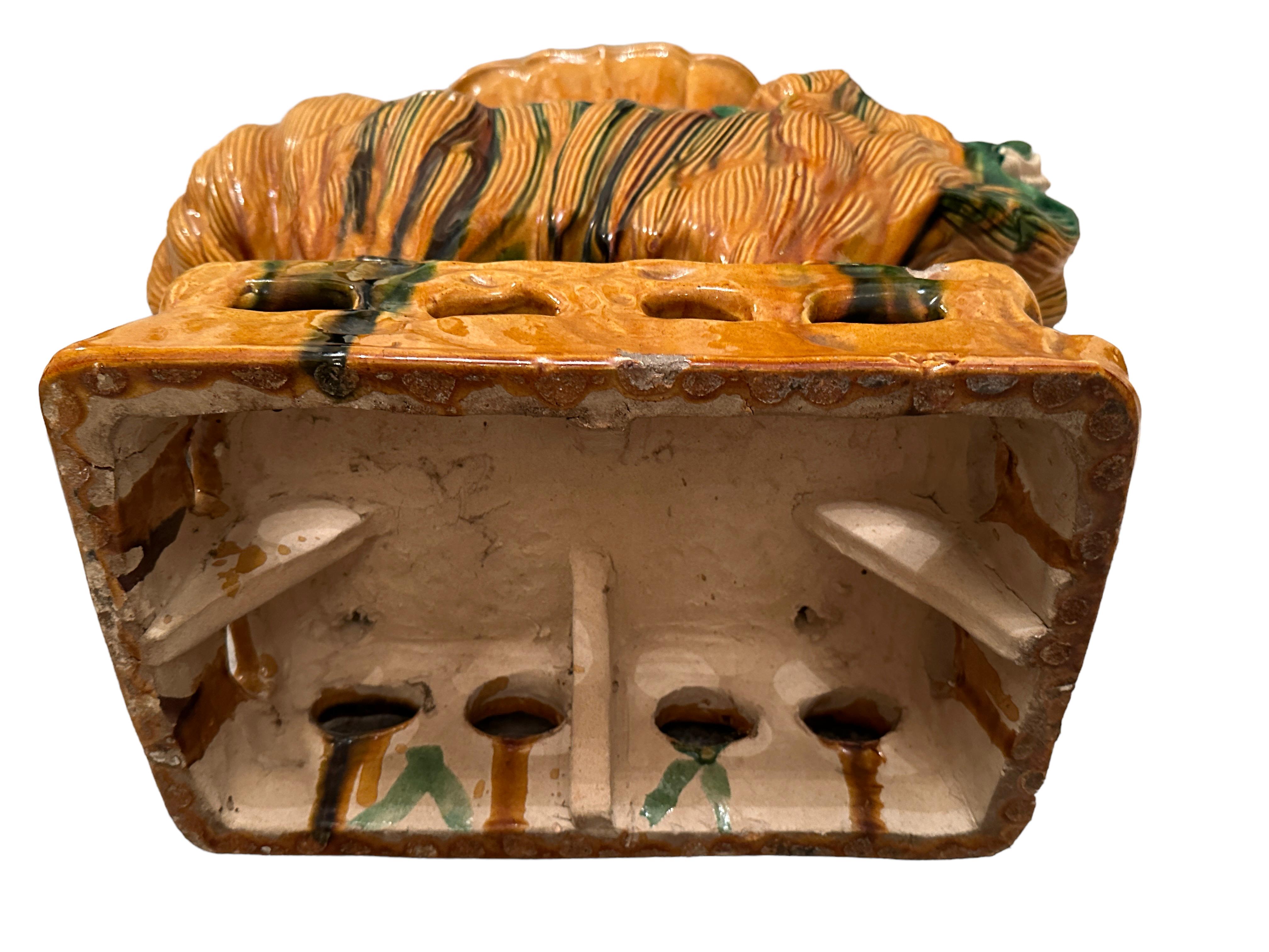 Pair Italian Terracotta Ceramic Foo Dog Garden Seats, Stools or Side Table 1960s For Sale 9