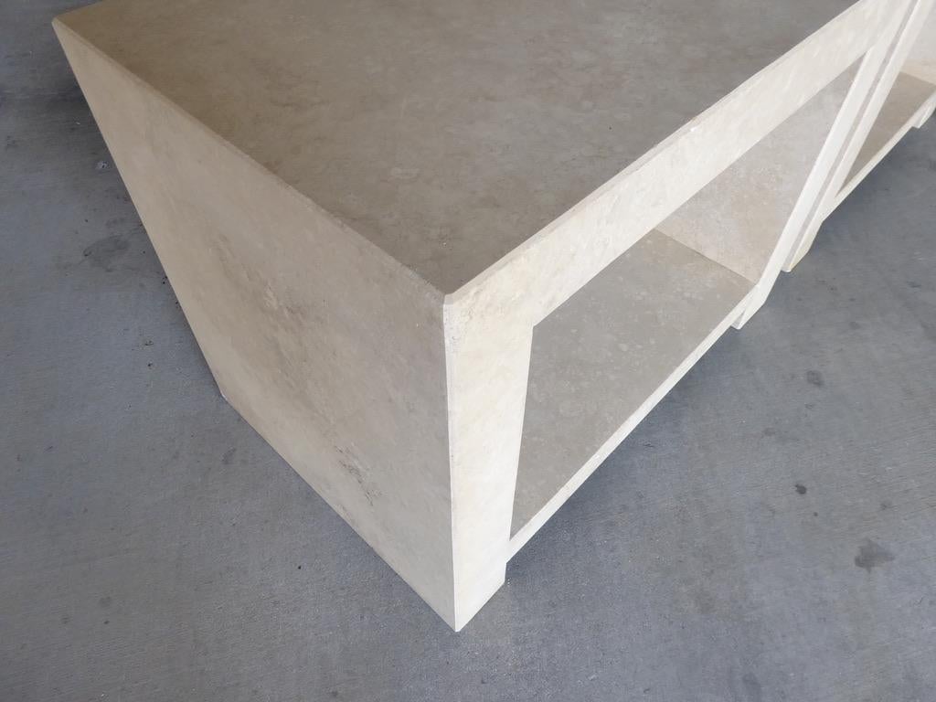 Late 20th Century Pair of Italian Travertine 