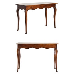 Pair Italian, Tuscany, Shaped Walnut Console Tables, LXV/LXVI Period, 18th Cen
