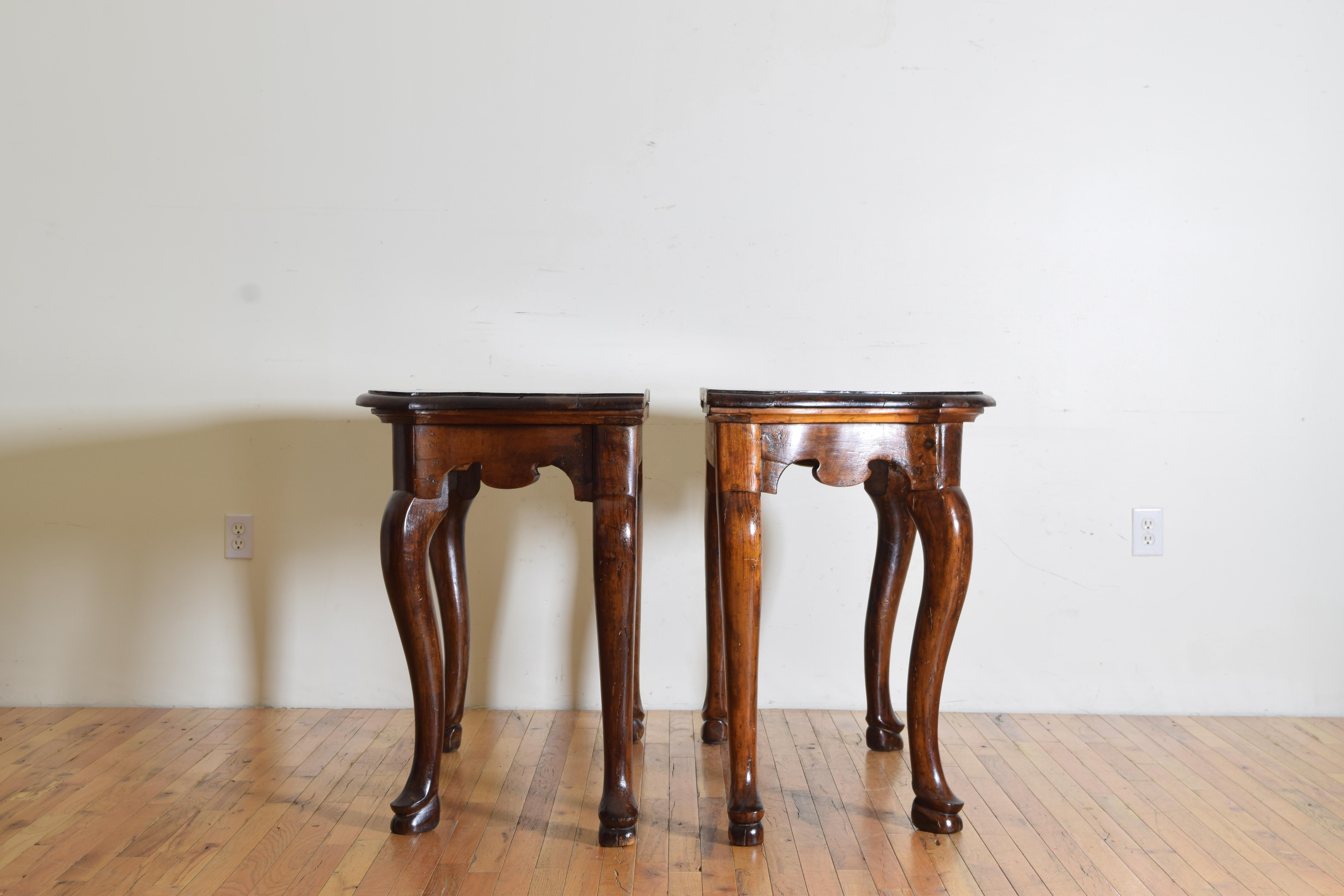 Pair of Italian, Tuscany, Walnut Console Tables from the Mid-18th Century 2