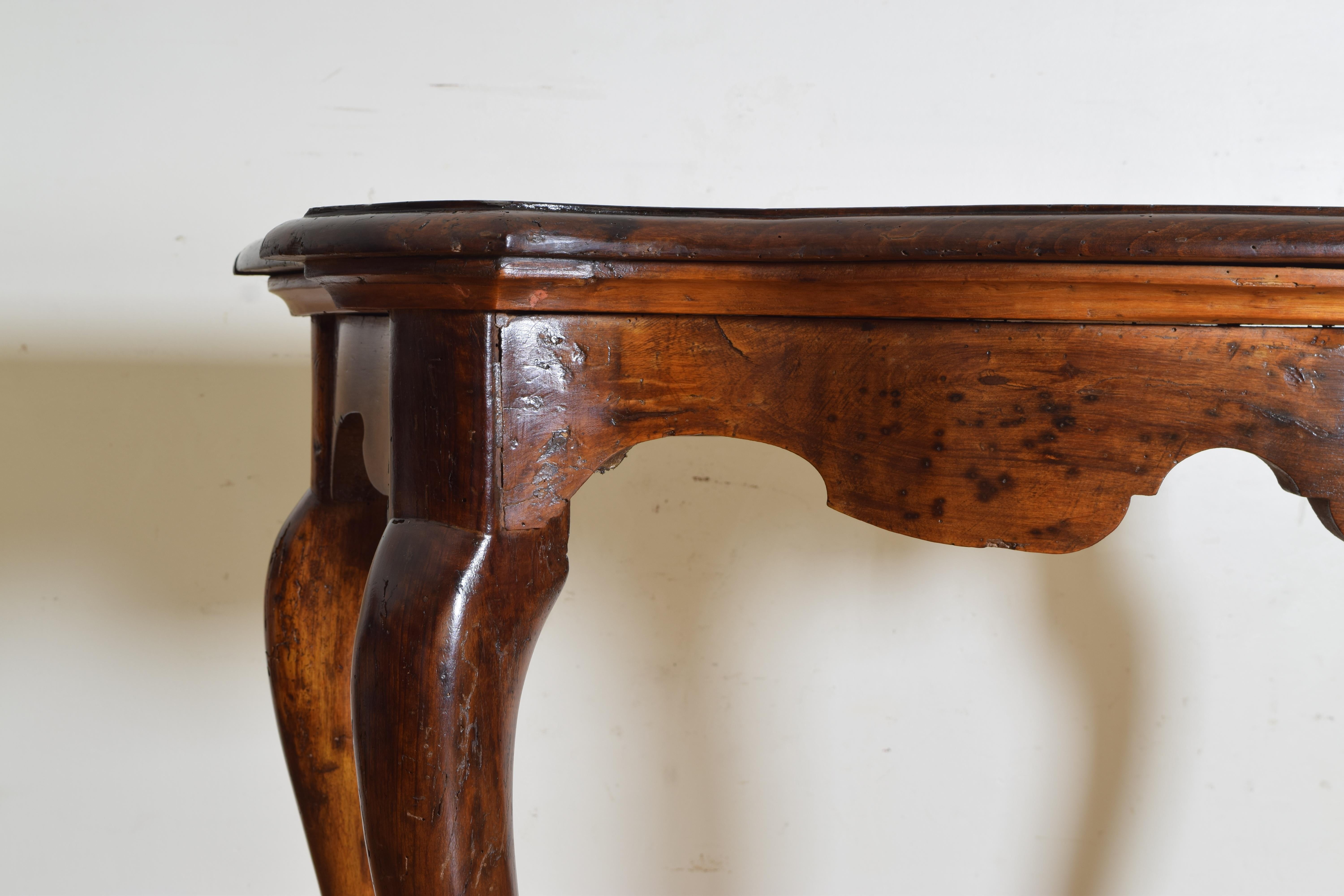 Pair of Italian, Tuscany, Walnut Console Tables from the Mid-18th Century 5