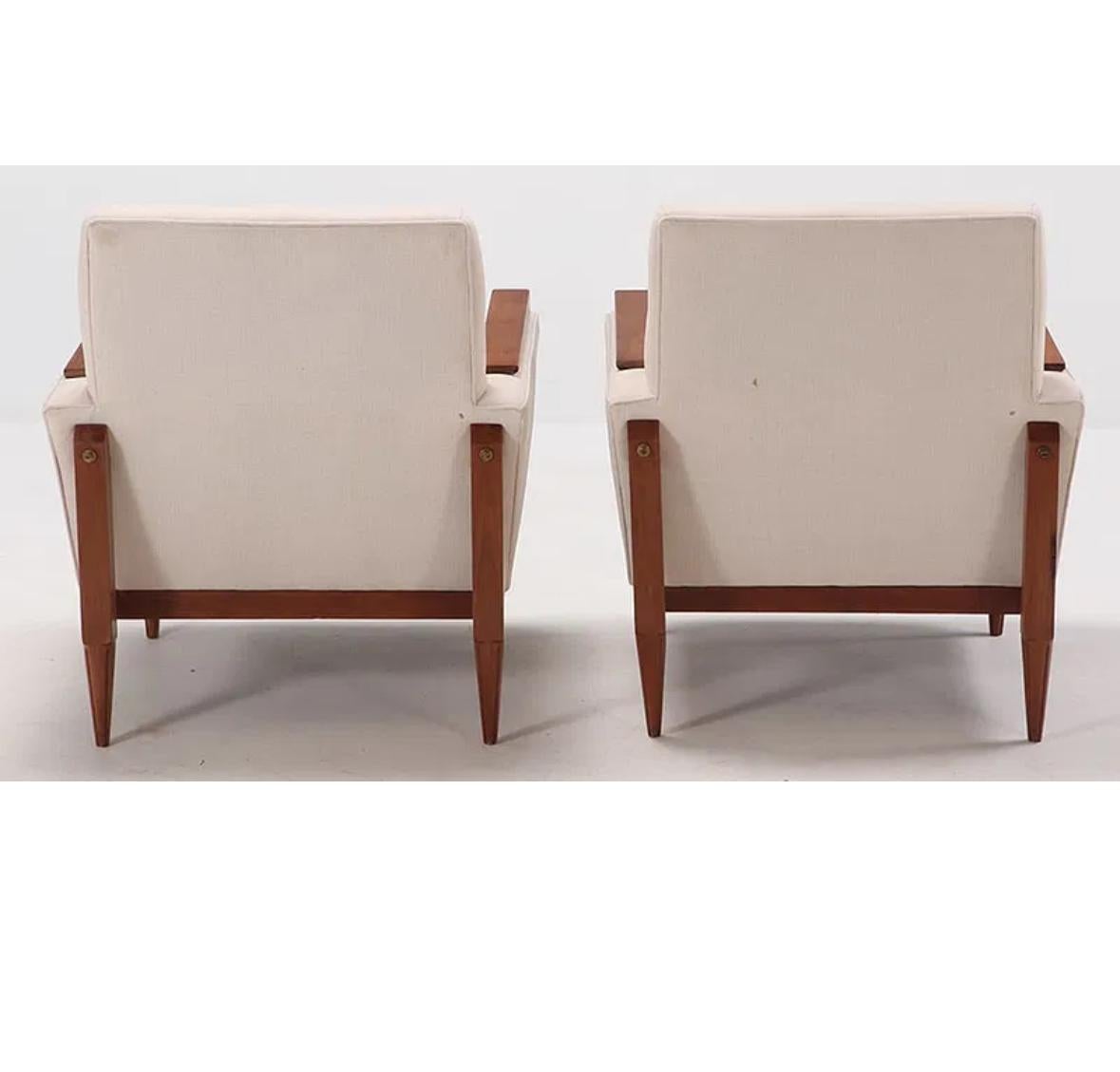 Paire de chaises longues italiennes tapissées en vente 2