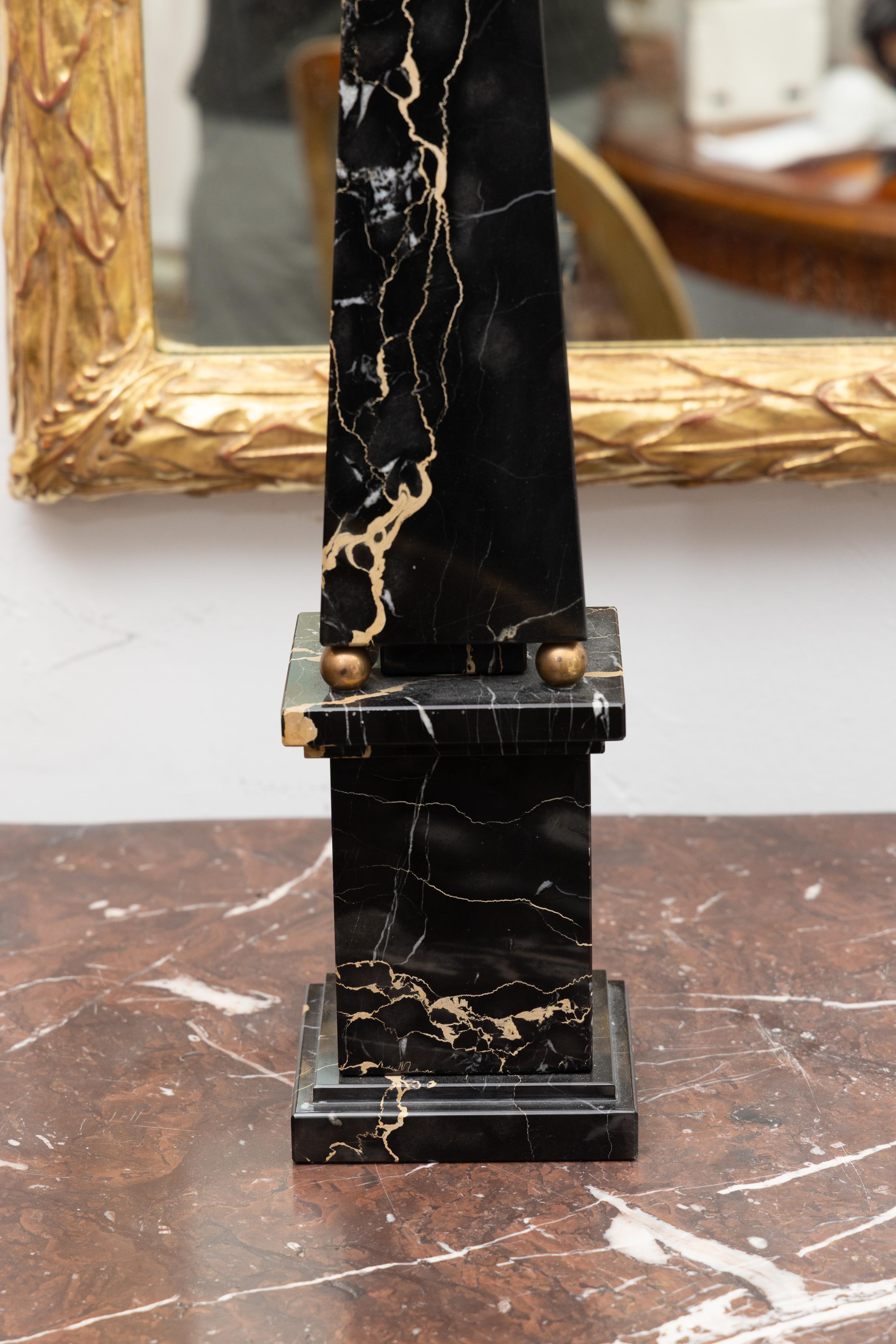 20th Century Pair Italian Vareigated Marble Obelisks For Sale
