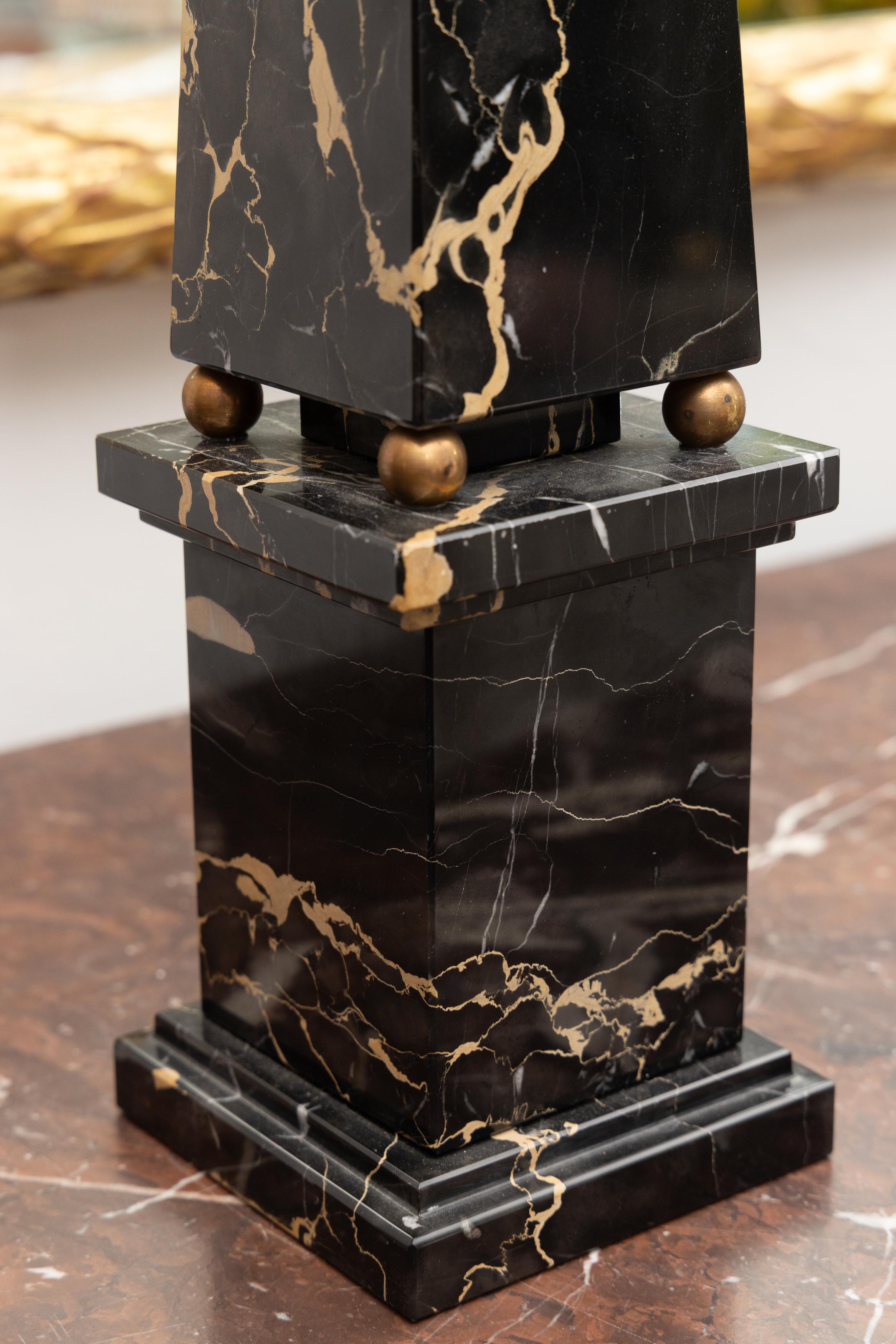 Pair Italian Vareigated Marble Obelisks For Sale 4