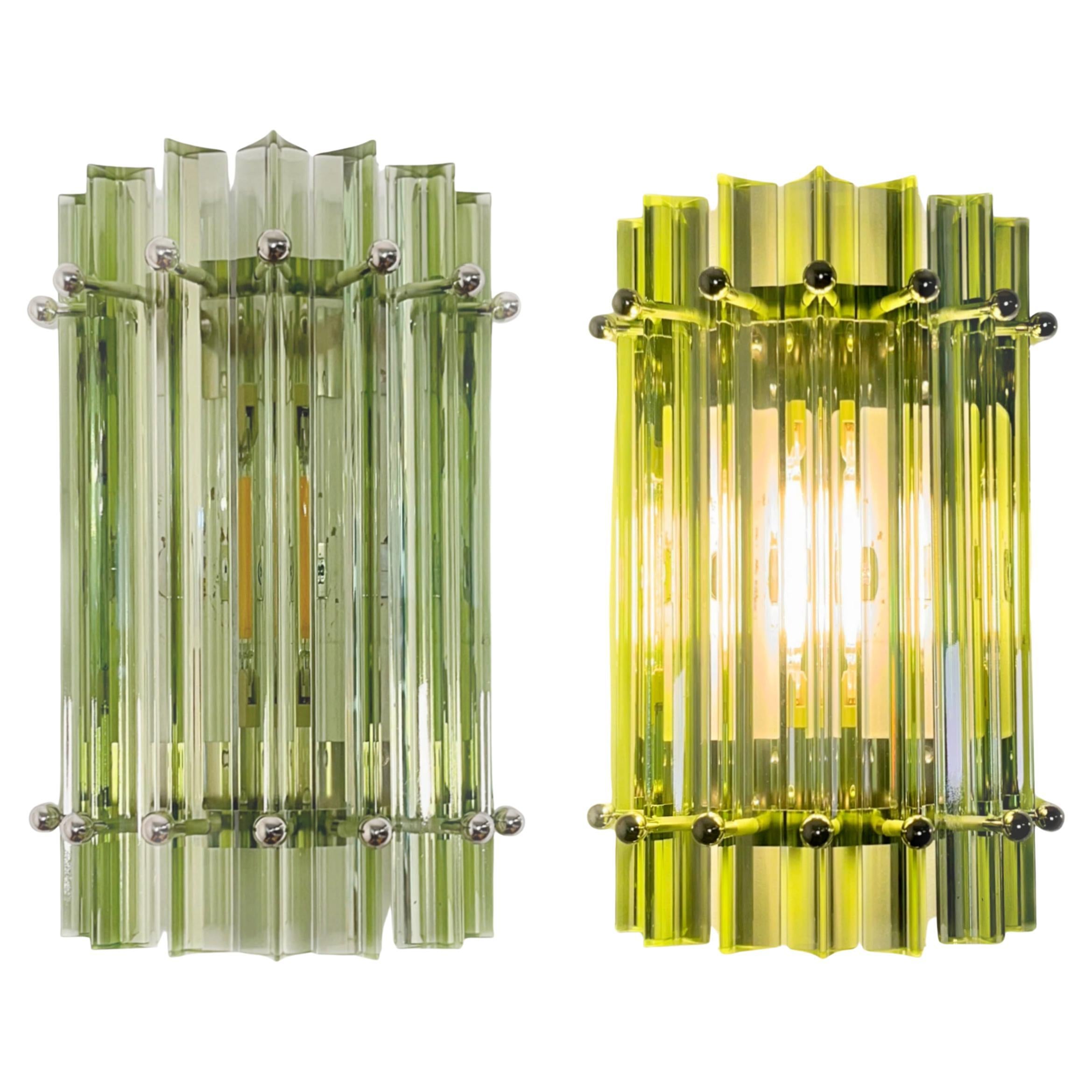 Pair Italian Wall Sconce, Venini Style Murano, 1990s