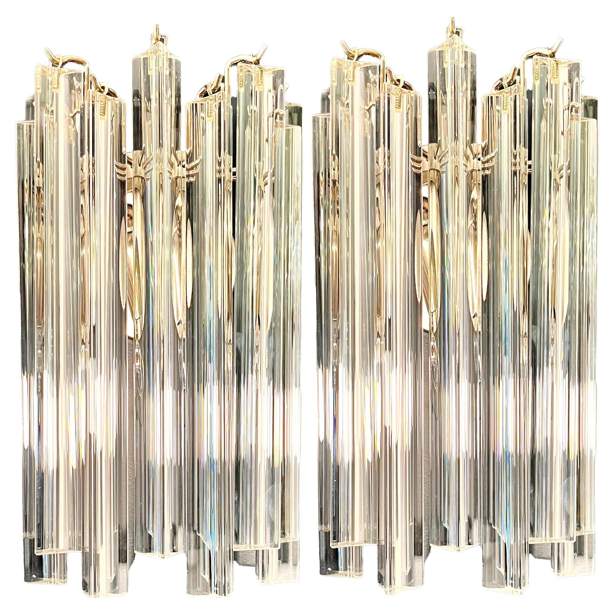 Pair Italian Wall Sconce, Venini Style Murano, 1990s