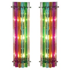 Pair Italian Wall Sconces "Arlecchino" Venini Style Murano, 1990s