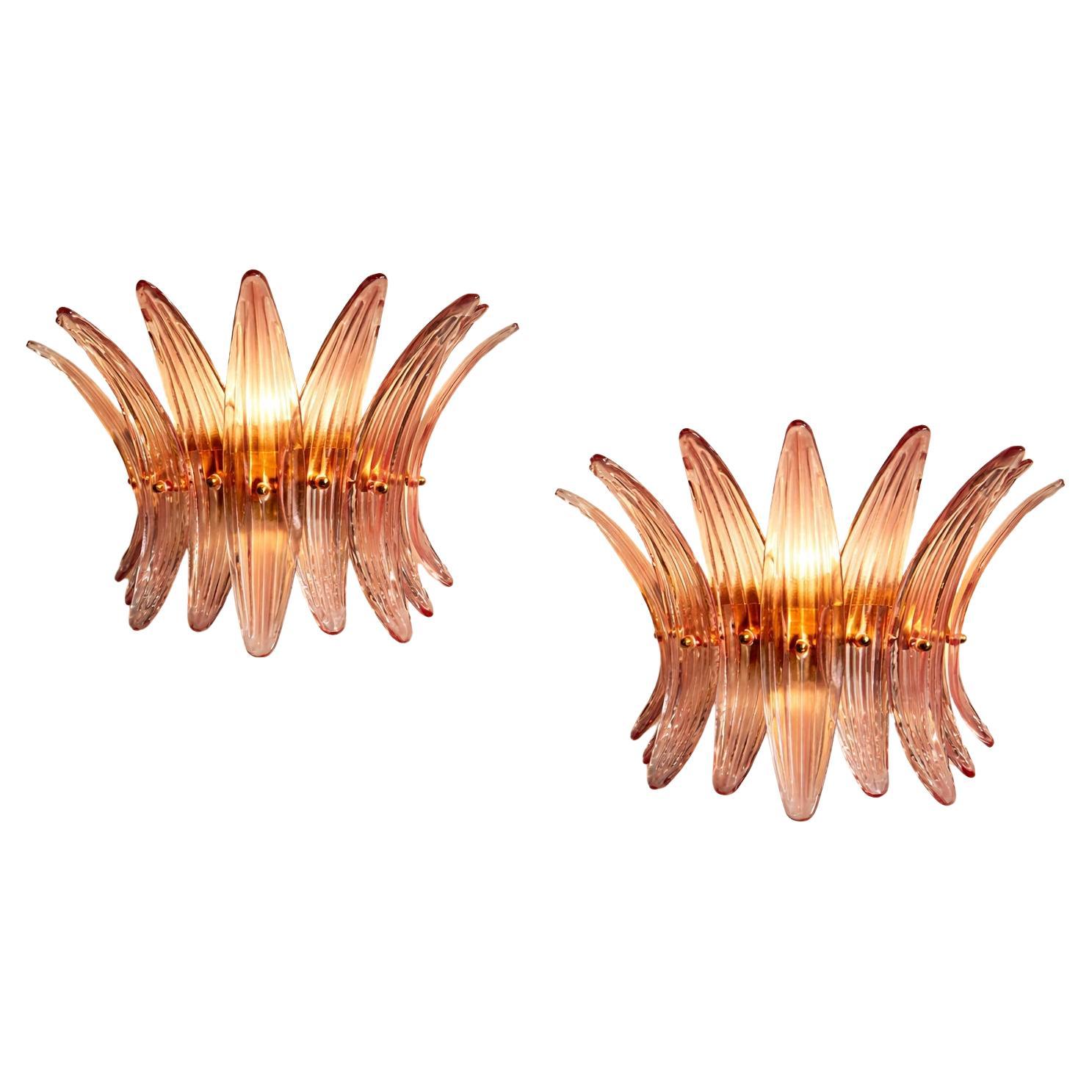Pair Italian Wall Sconces, Murano, 1990s For Sale