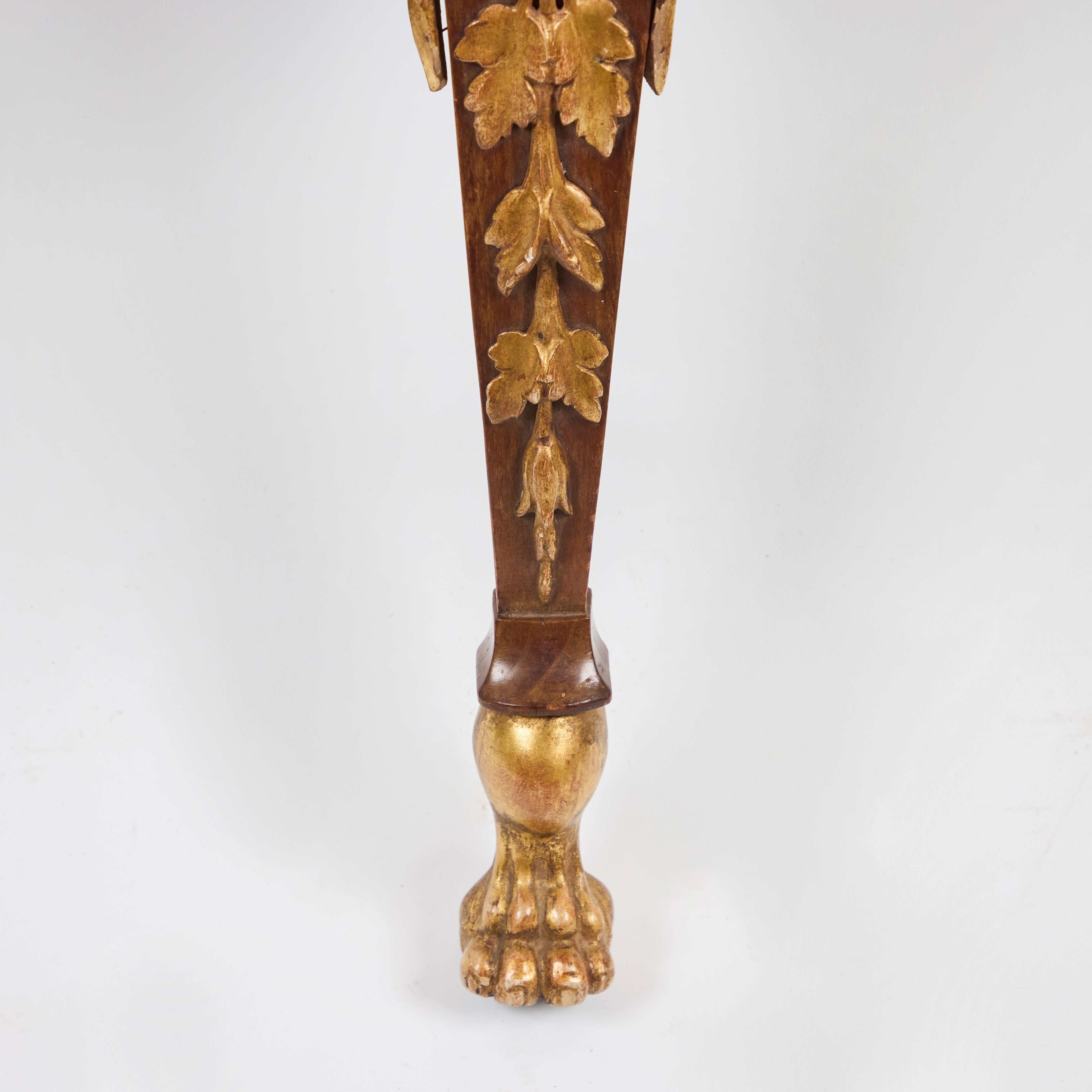 Pair Italian Walnut and Parcel Gilt Figural Wall Brackets In Good Condition For Sale In Los Angeles, CA
