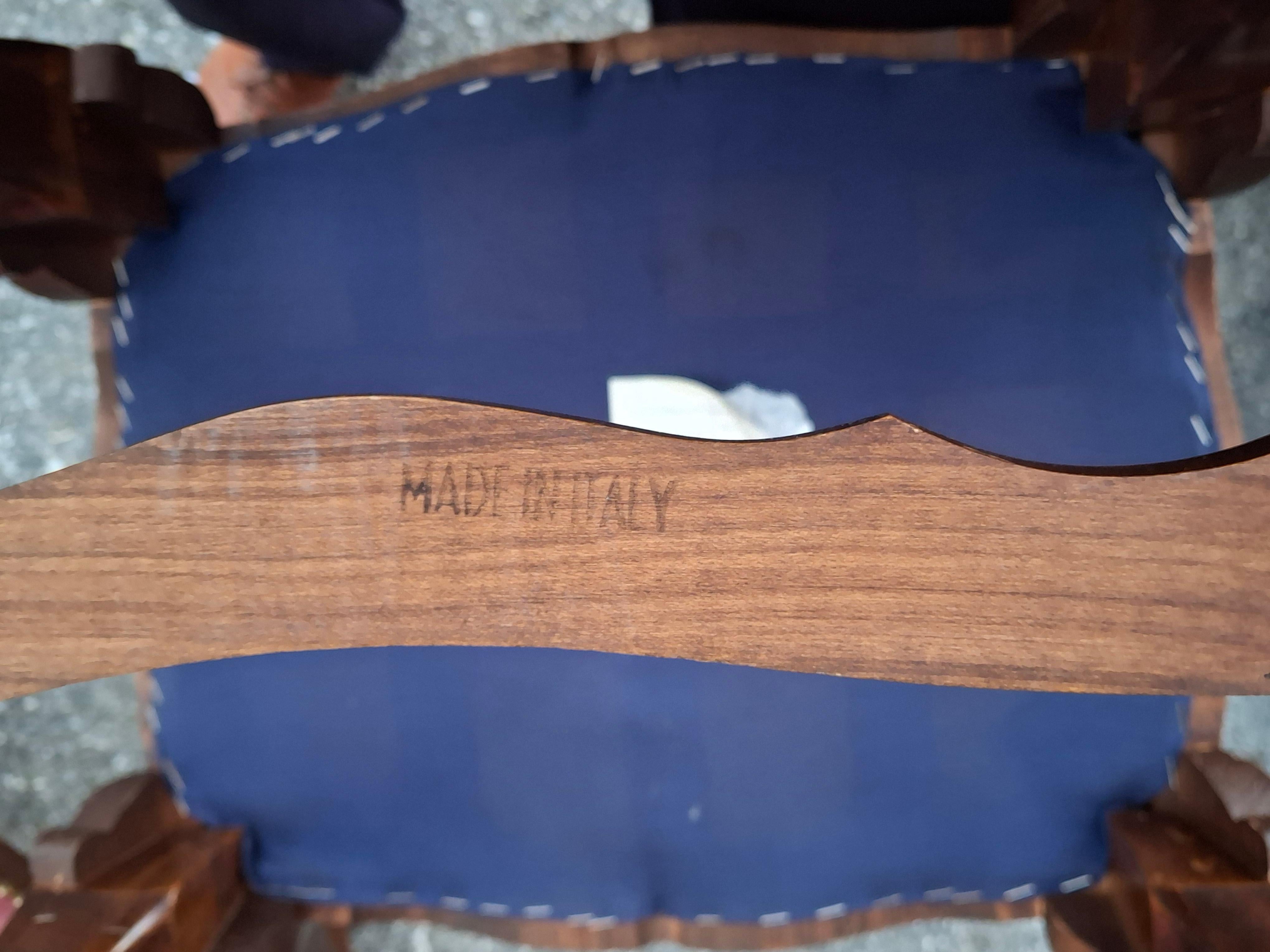 Pair Italian Walnut and Pink Suede Upholstered Low Stools Footstools in vendita 1