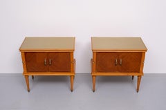 coppia di comodini in noce italiano  1950s