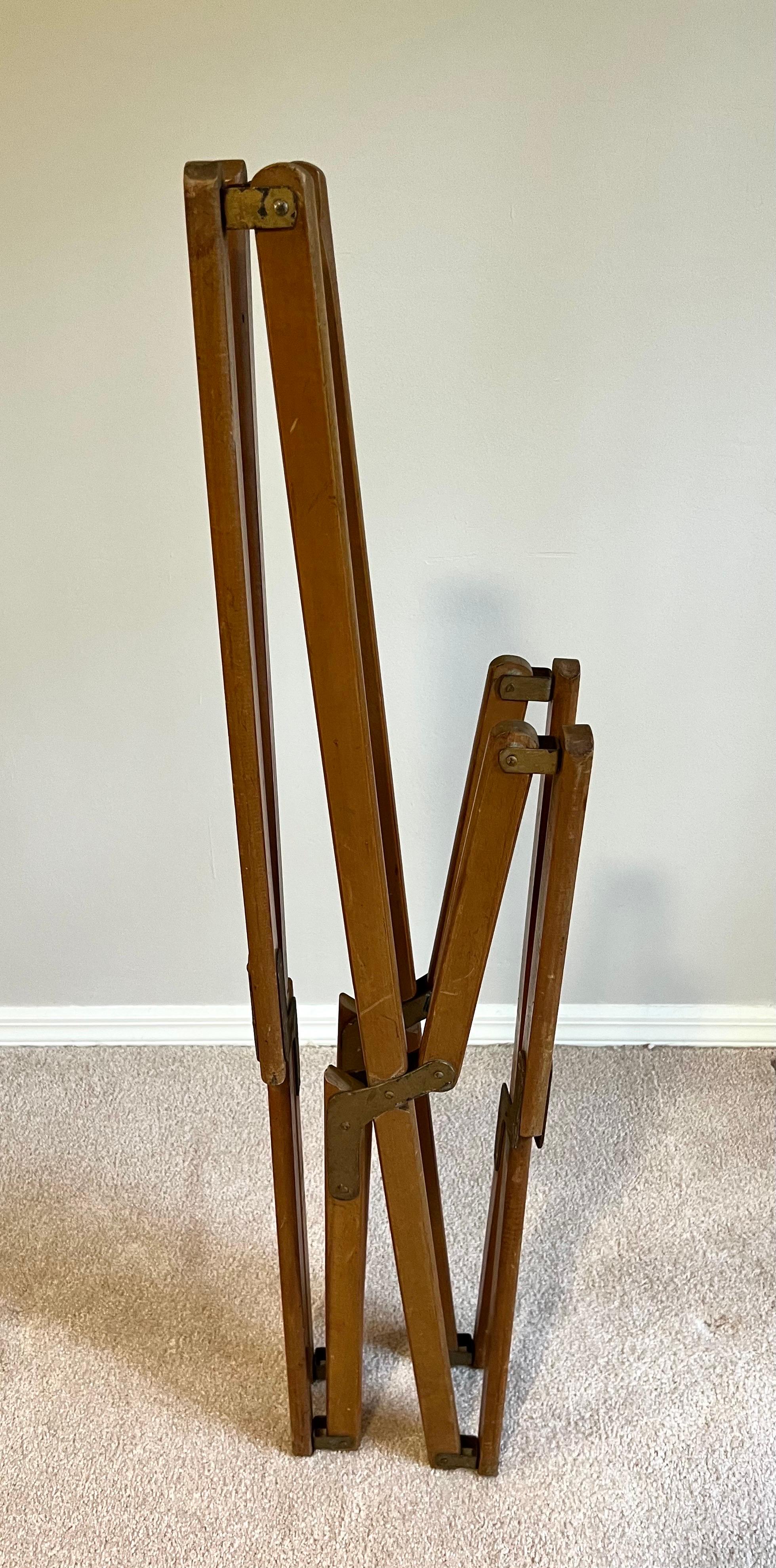 Pair Italian Wood & Leather Folding Tripolina Lounge Chairs, Joseph Fendy, 1937 For Sale 10