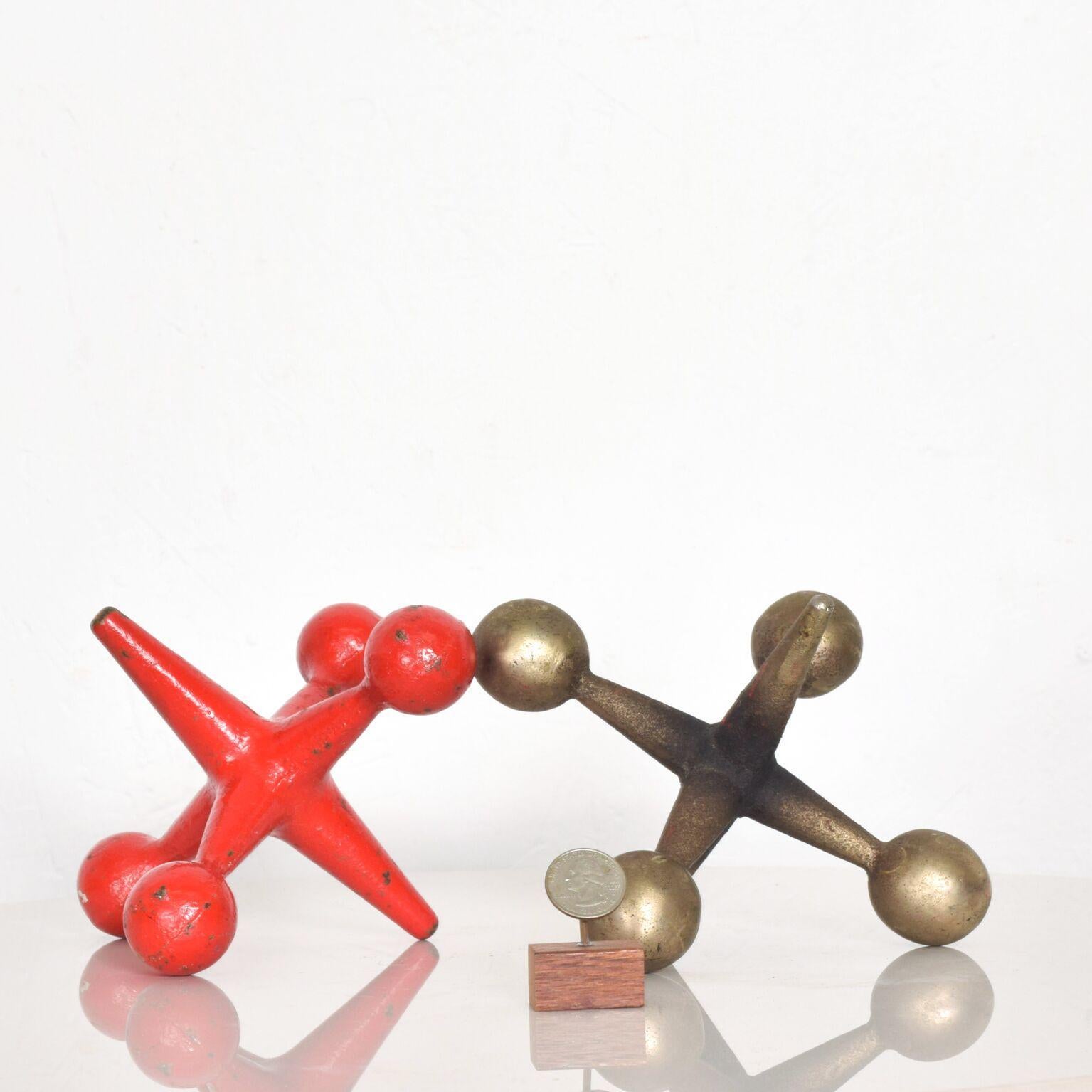 American Pair of Jacks Bookends Mid-Century Modern Pop Art Style George Nelson, 1960s