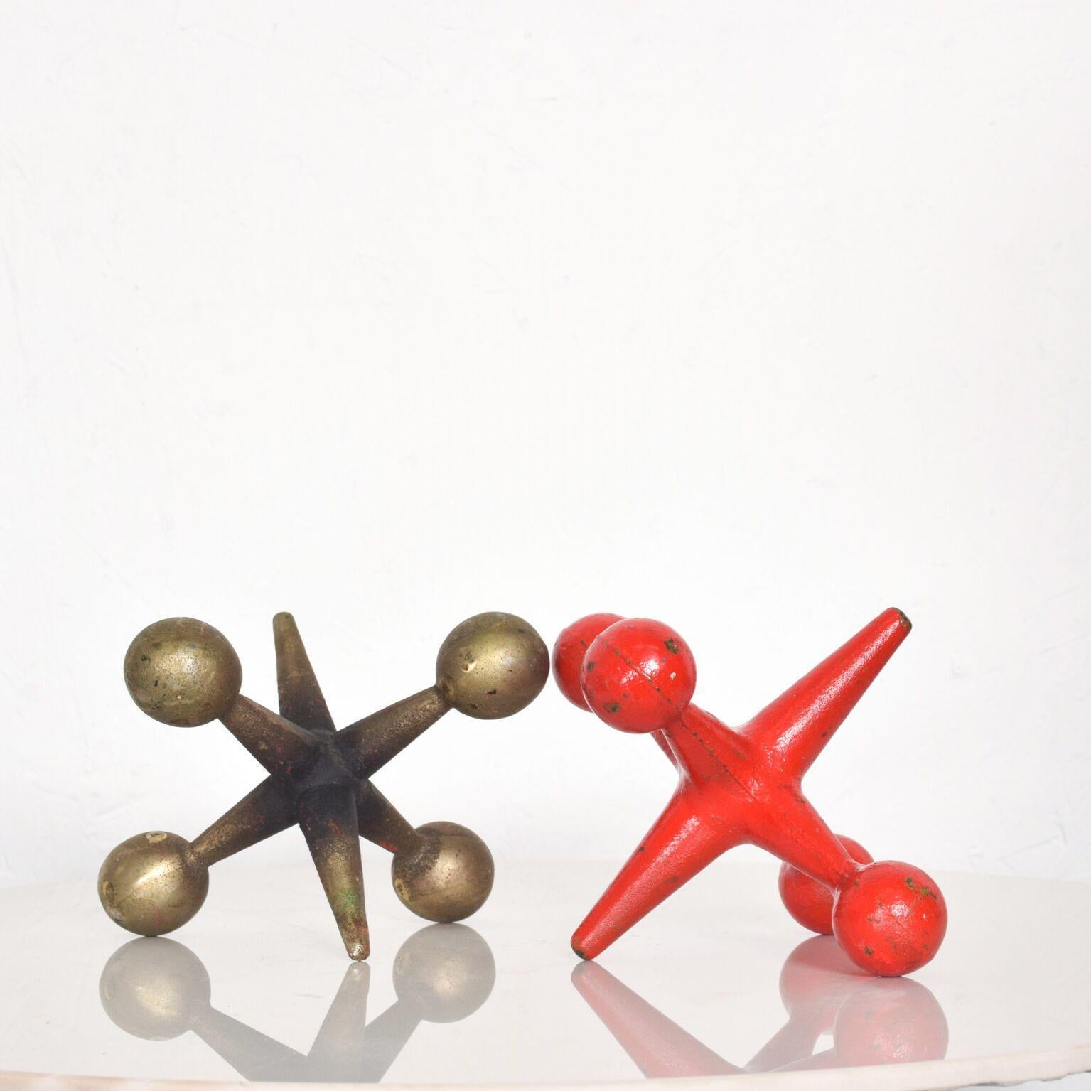 Pair of Jacks Bookends Mid-Century Modern Pop Art Style George Nelson, 1960s In Fair Condition In Chula Vista, CA