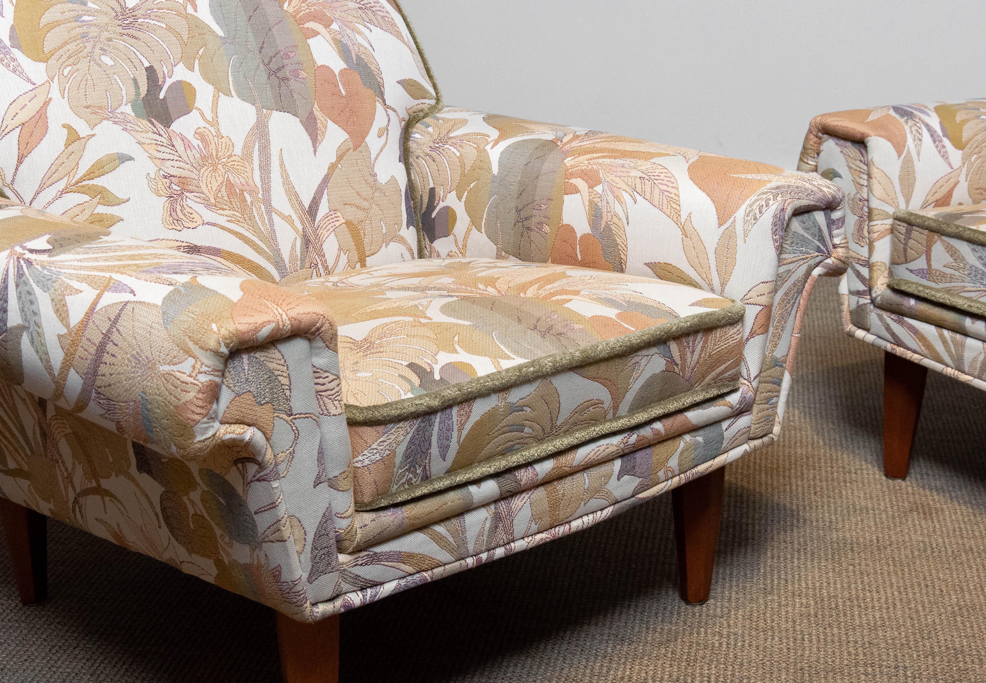 Ein Paar Jacquard-Loungesessel, Johannes Andersen Trensums zugeschrieben, Schweden 1960 im Zustand „Gut“ im Angebot in Silvolde, Gelderland