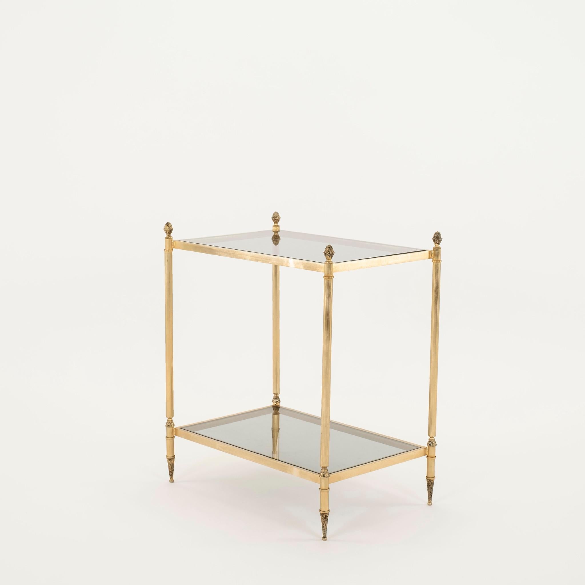 Neoclassical Pair Jansen Brass Side Tables