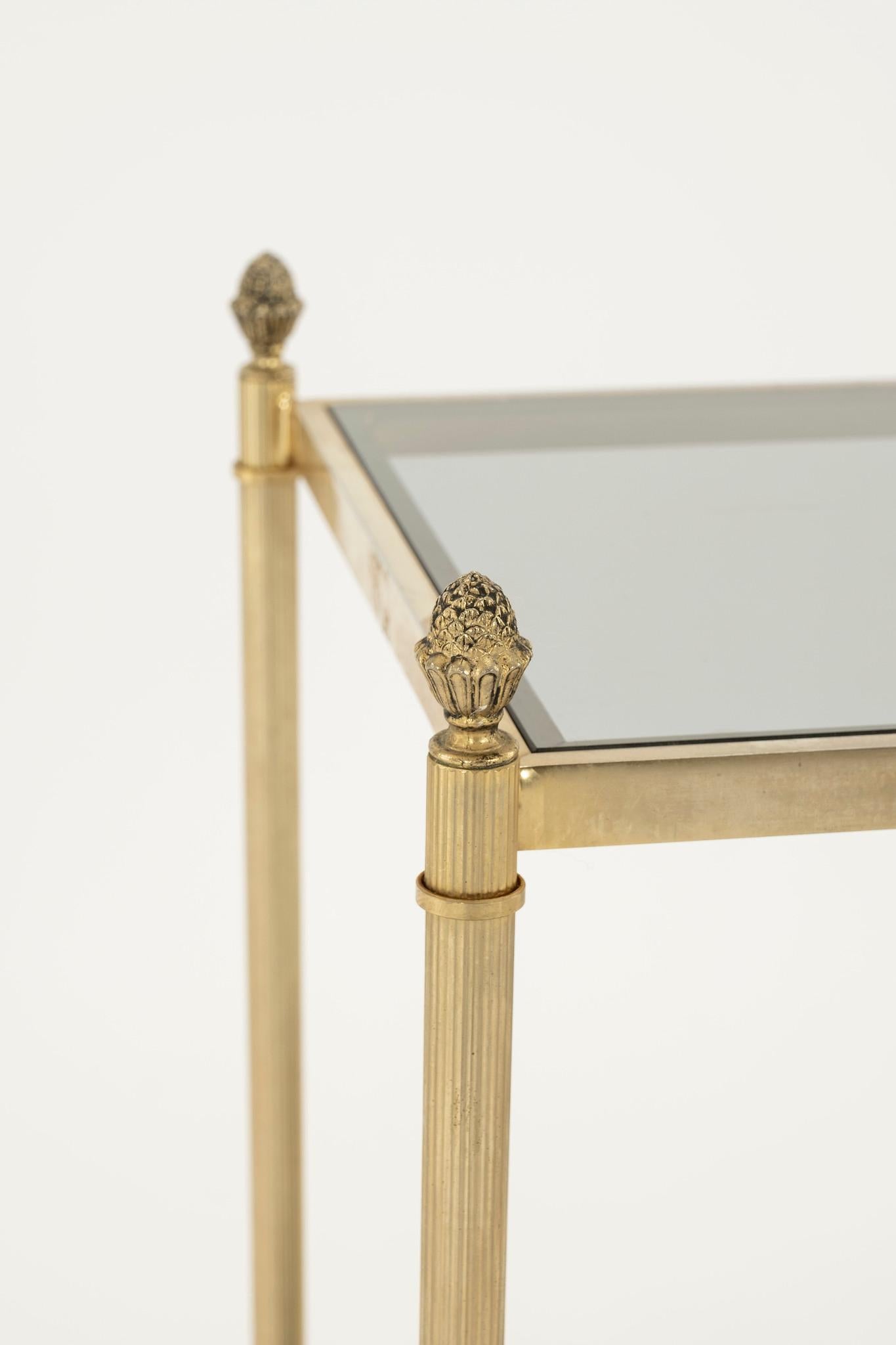 20th Century Pair Jansen Brass Side Tables