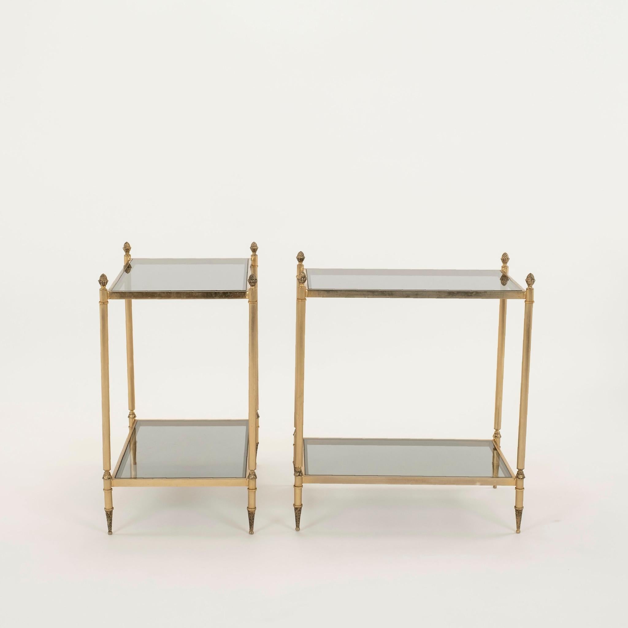 Pair Jansen Brass Side Tables 2