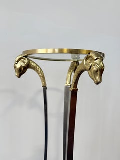 Pair, Jansen Style Italian Ram's Head Pedestal Tables or Stands MCM