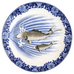 Pair Japanese Arita Blue and White chargers, circa 1900