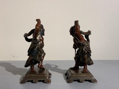 Pair of Japanese Cast Bronze Figures of Niō, Meiji Period, Late 19th Century