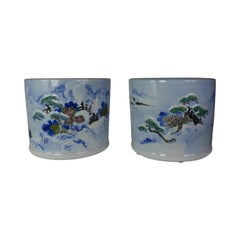 Pair of Japanese Ceramic Jardinières