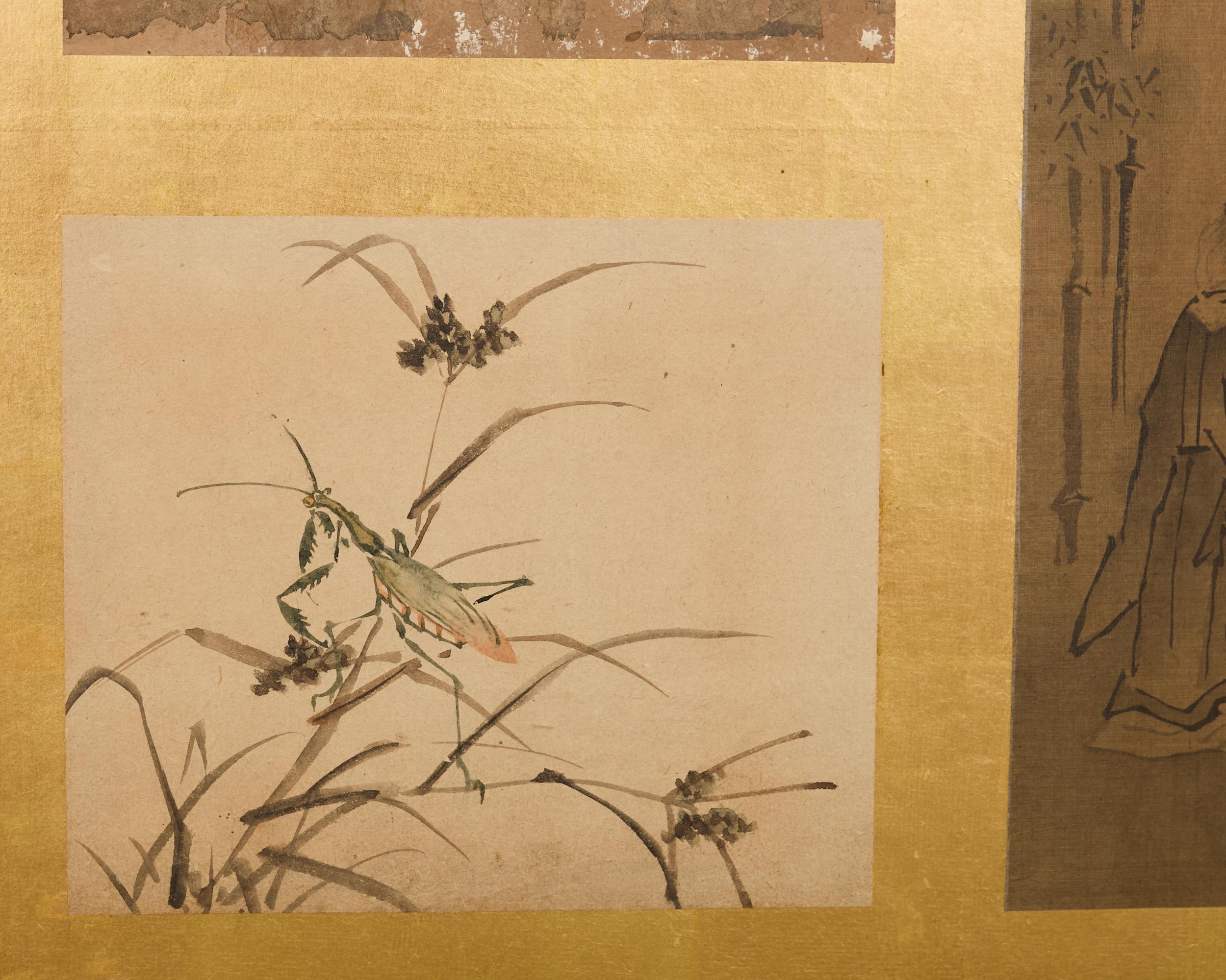 Paire de paravents japonais Edo à six panneaux Harimaze Découpage en vente 11