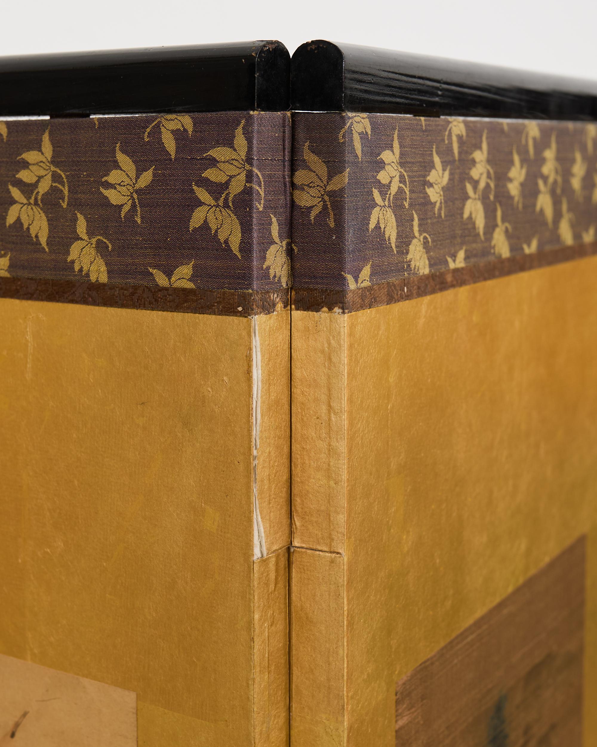 Paire de paravents japonais Edo à six panneaux Harimaze Découpage en vente 12