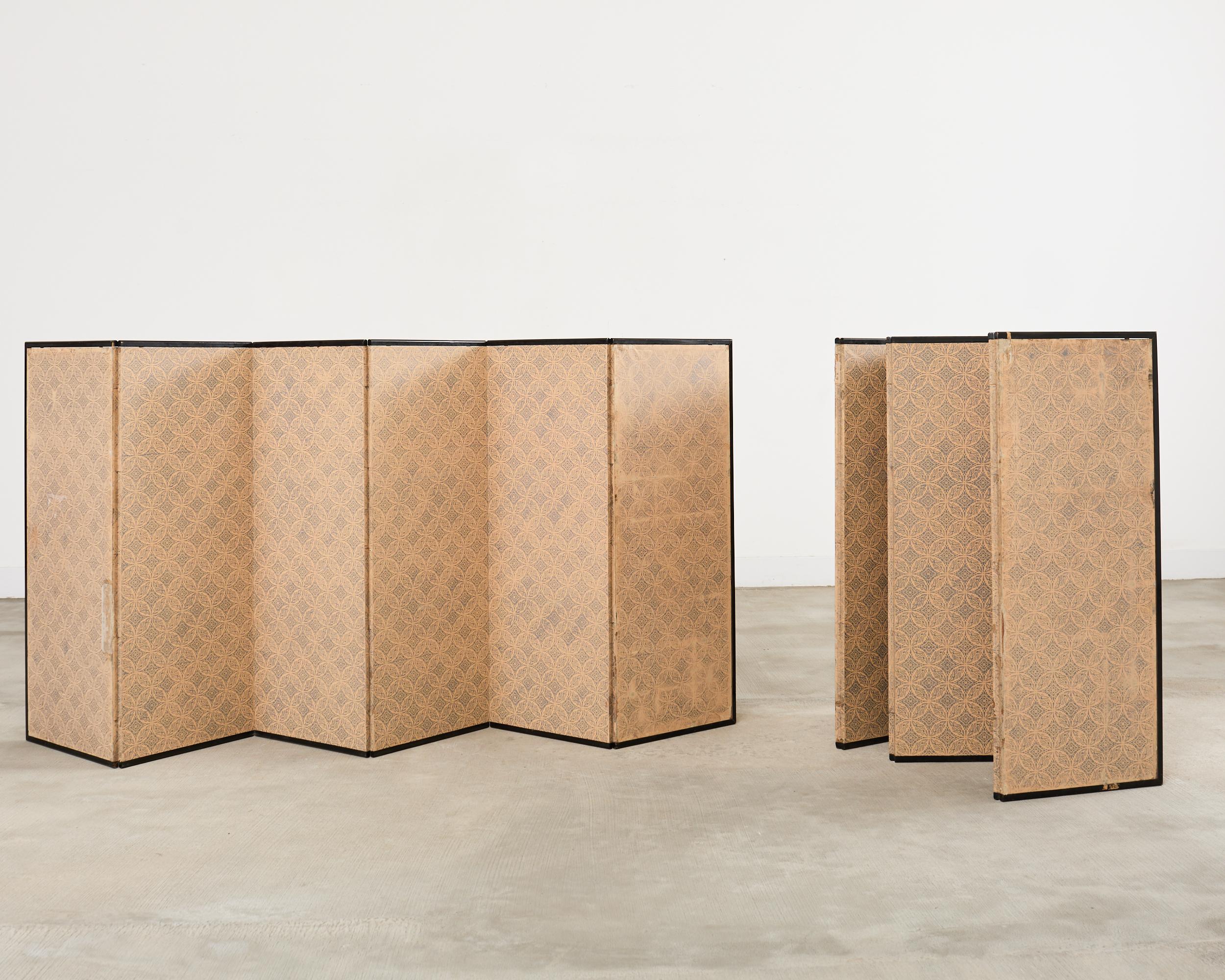 Paire de paravents japonais Edo à six panneaux Harimaze Découpage en vente 13