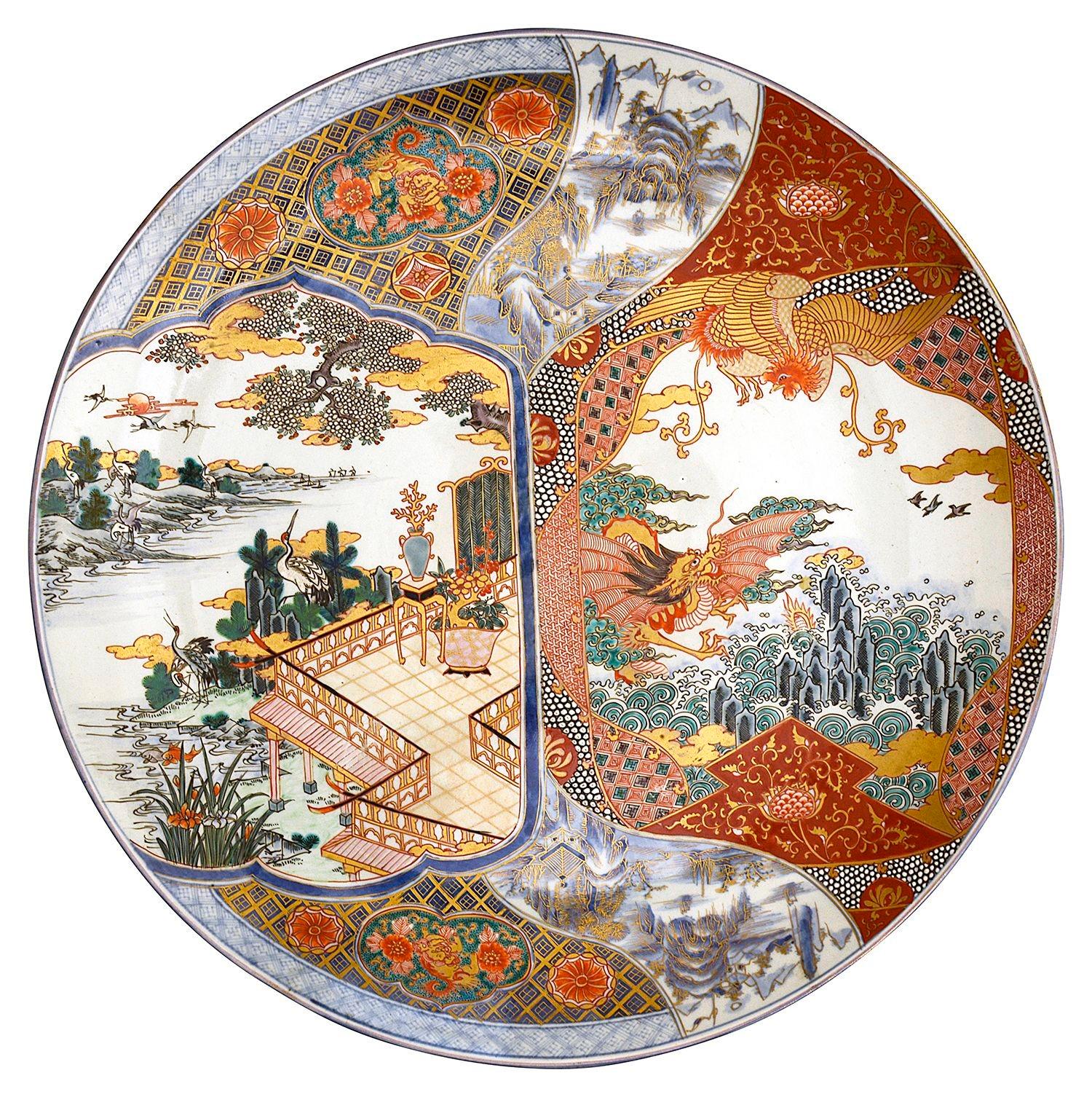 Par de cargadores Imari japoneses, periodo Meiji, 21,5