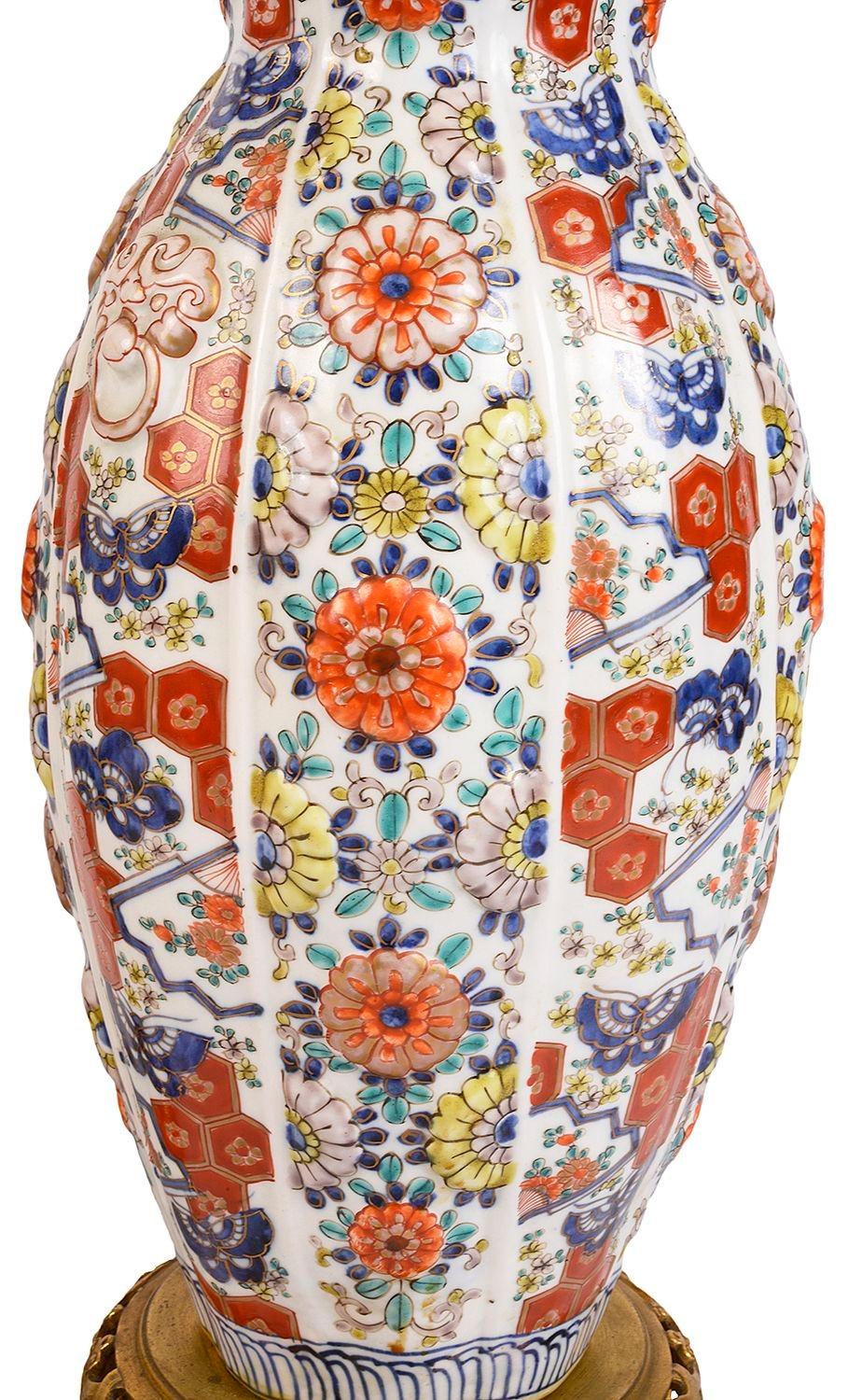 Pair Japanese Imari Vases / Lamps, 19th Century In Good Condition For Sale In Brighton, Sussex