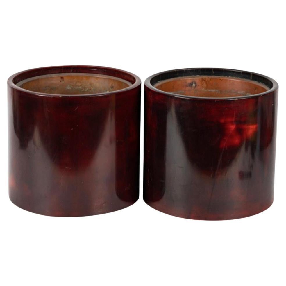 Pair Japanese Lacquer Habachi