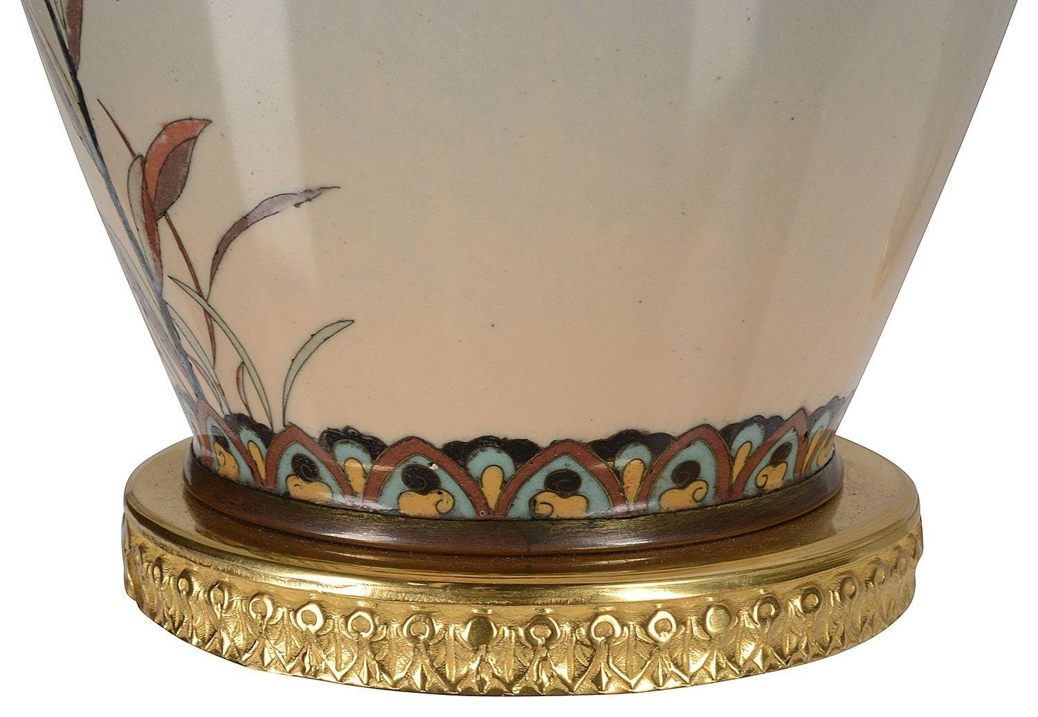 19th Century Pair Japanese Meiji Period Cloisonne Enamel Vases / Lamps For Sale