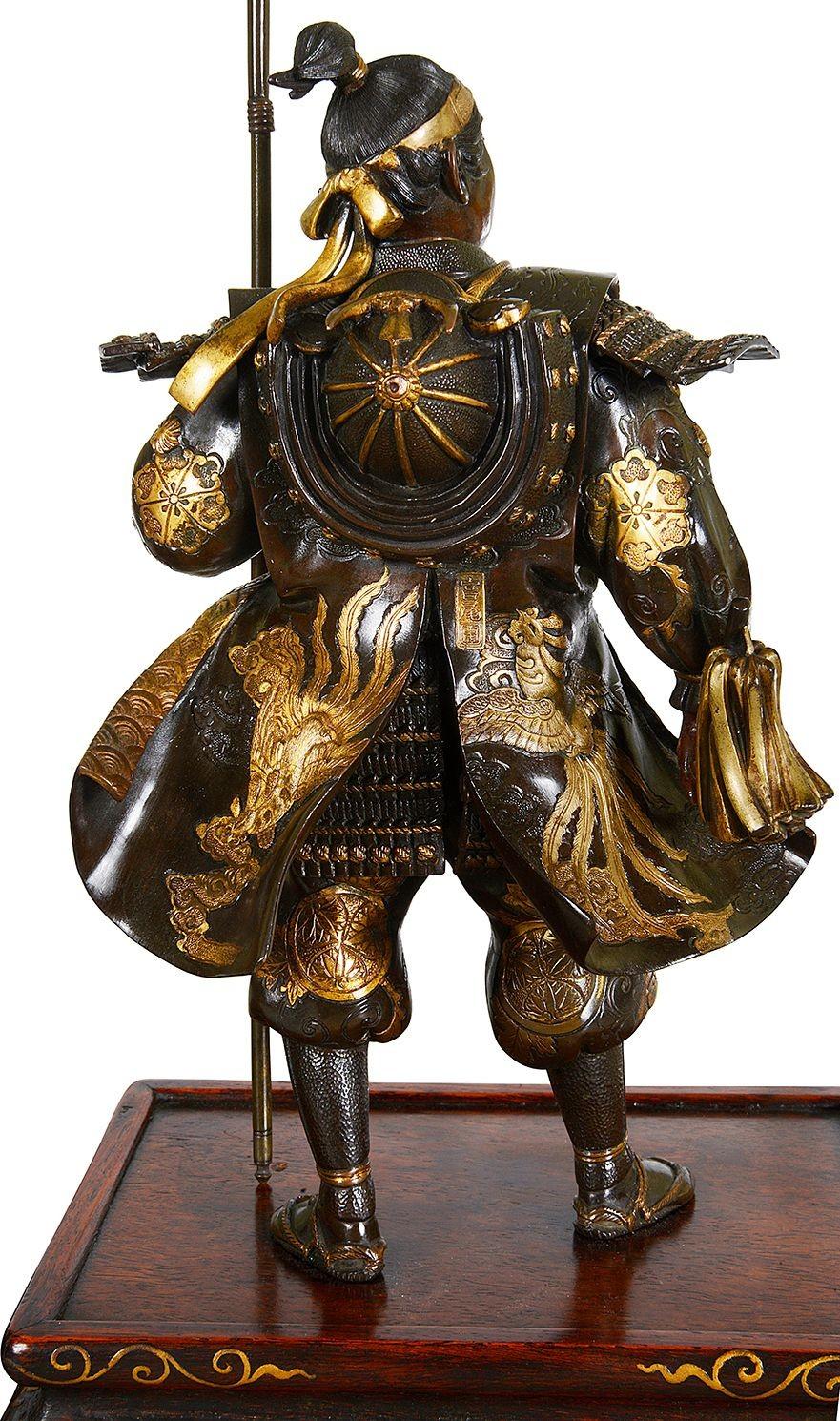 Pair Japanese Miyao bronze figures, 36cm high. en vente 4